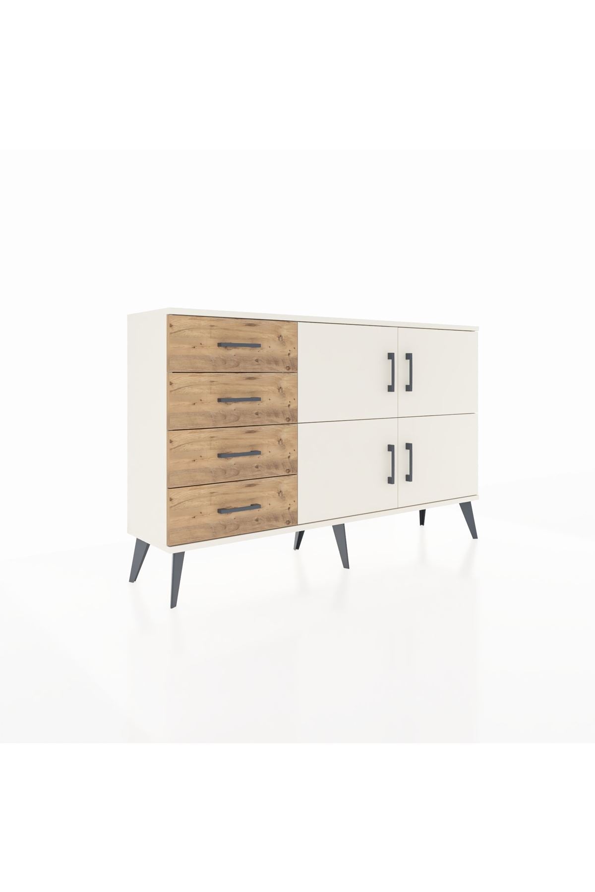 Arges Konsol 2 Raflı 4 Çekmeceli 4 Kapaklı 132x30x83 - S144M032V06A
