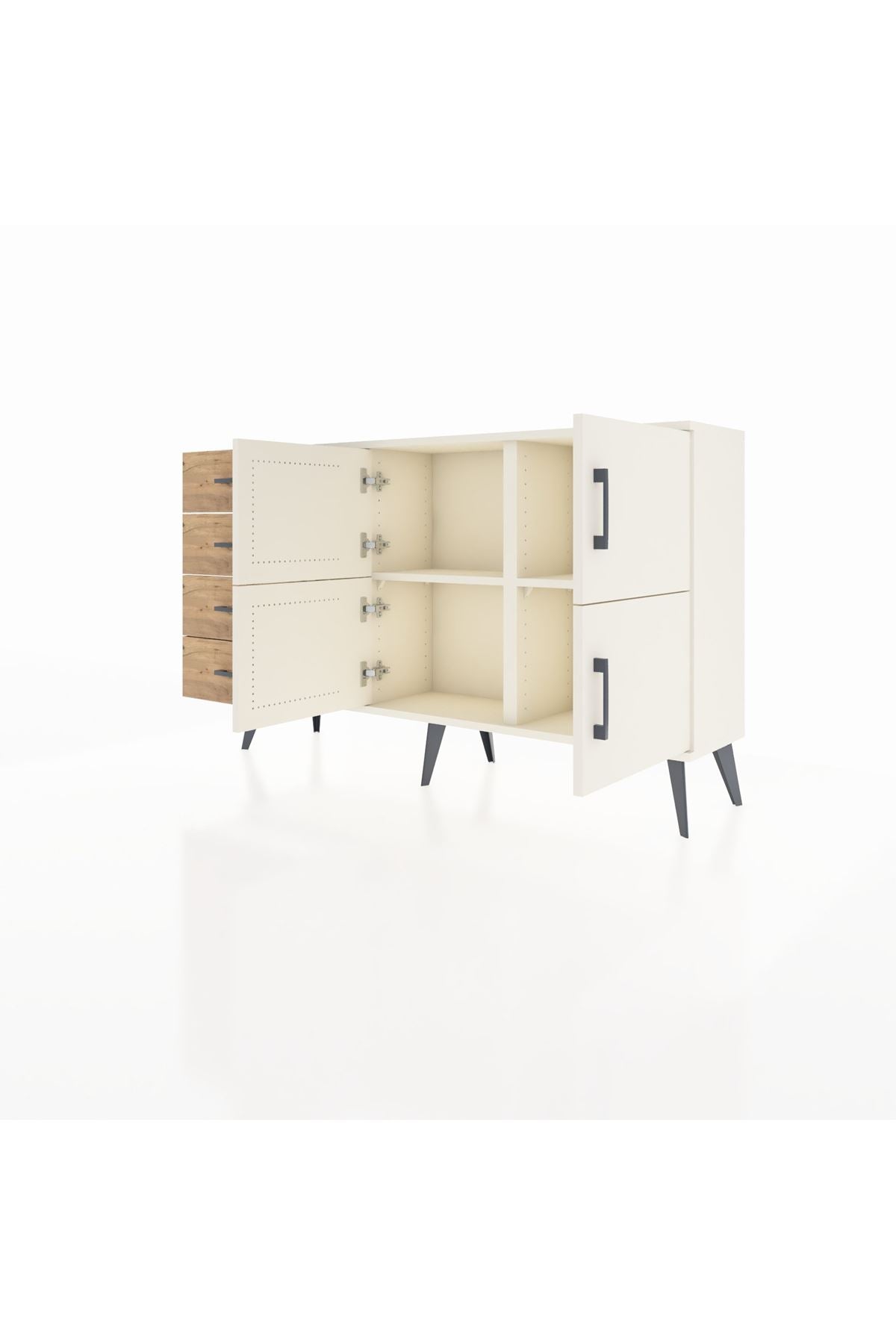 Arges Konsol 2 Raflı 4 Çekmeceli 4 Kapaklı 132x30x83 - S144M032V06A