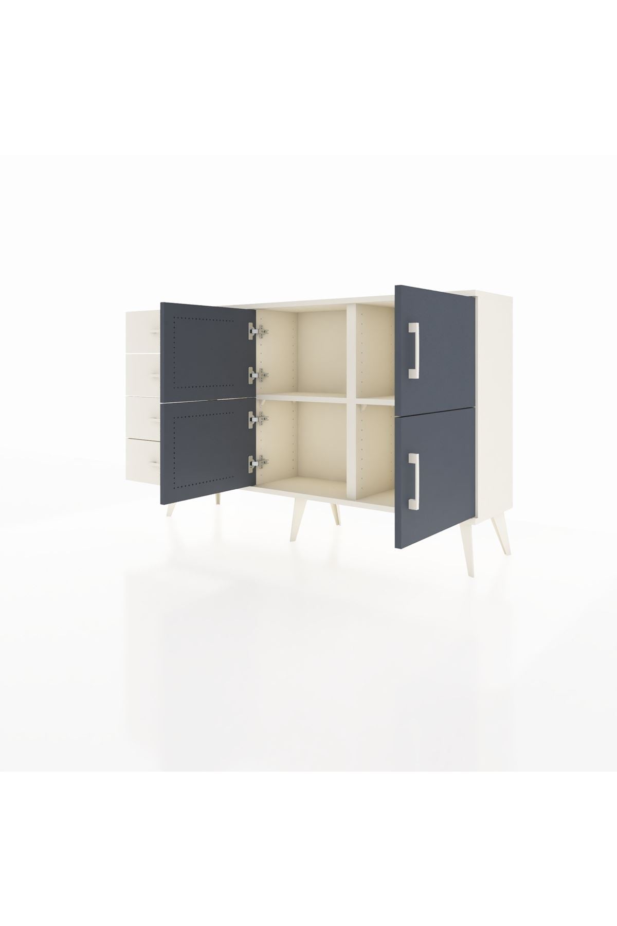 Arges Konsol 2 Raflı 4 Çekmeceli 4 Kapaklı 132x30x83 - S144M032V07A
