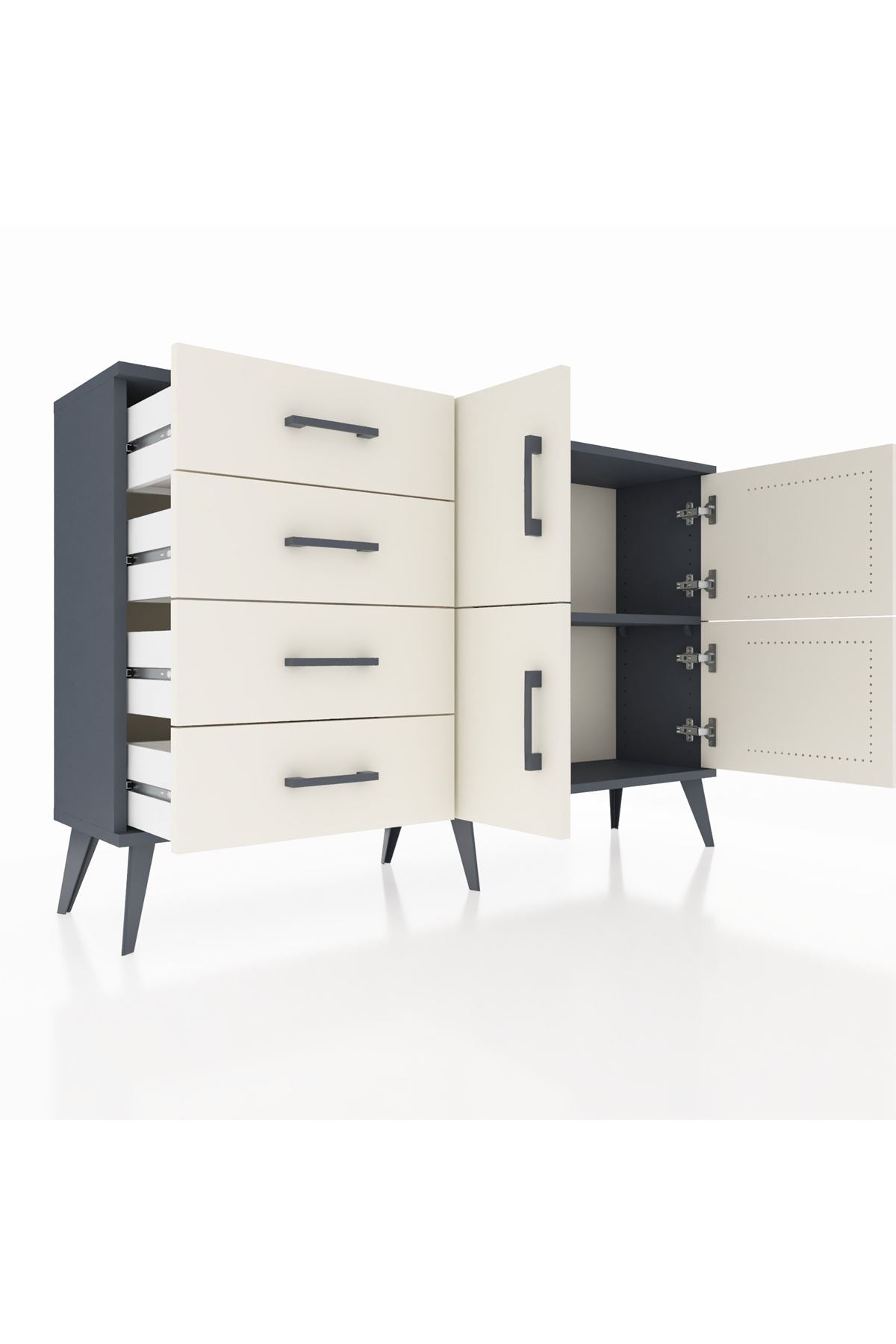 Arges Konsol 2 Raflı 4 Çekmeceli 4 Kapaklı 132x30x83 - S144M032V13A
