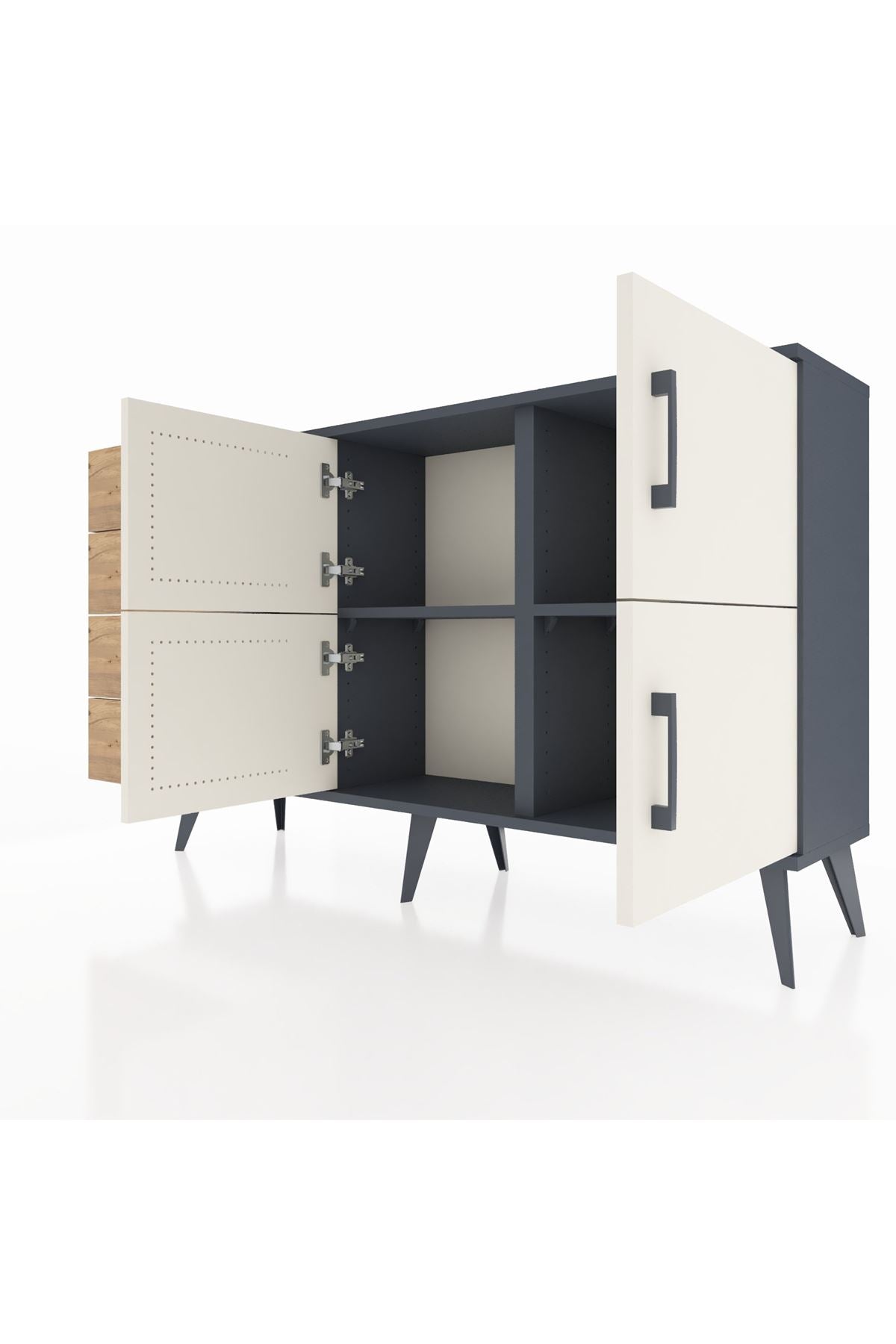 Arges Konsol 2 Raflı 4 Çekmeceli 4 Kapaklı 132x30x83 - S144M032V15A