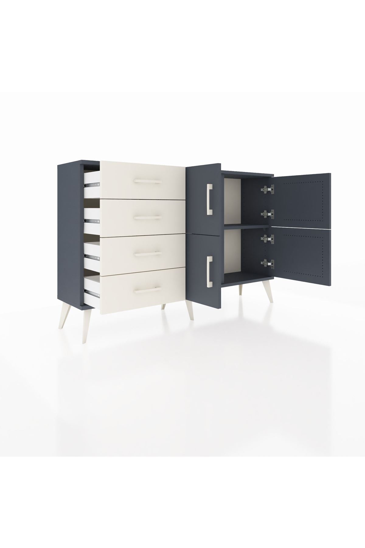 Arges Konsol 2 Raflı 4 Çekmeceli 4 Kapaklı 132x30x83 - S144M032V16A