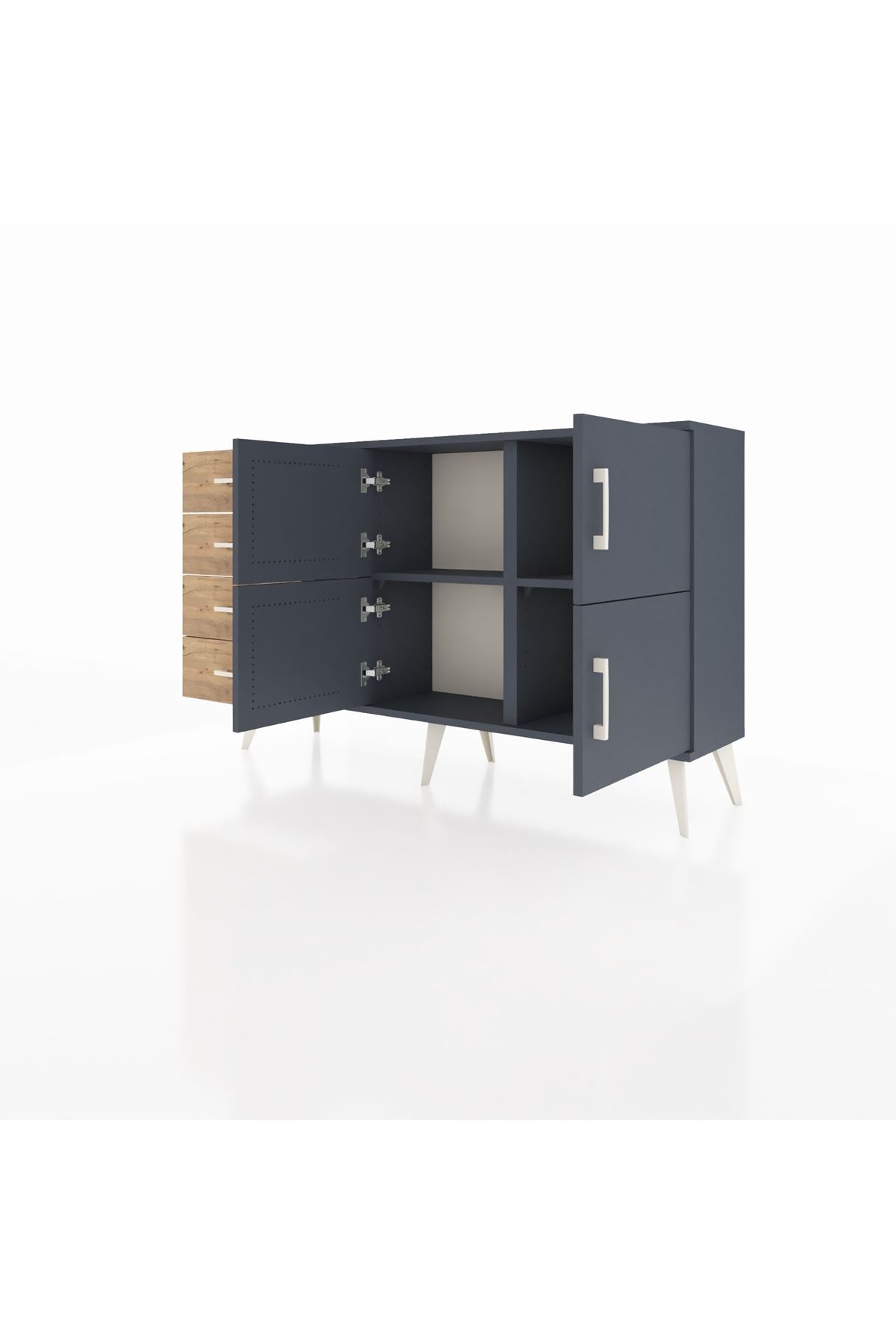 Arges Konsol 2 Raflı 4 Çekmeceli 4 Kapaklı 132x30x83 - S144M032V18A