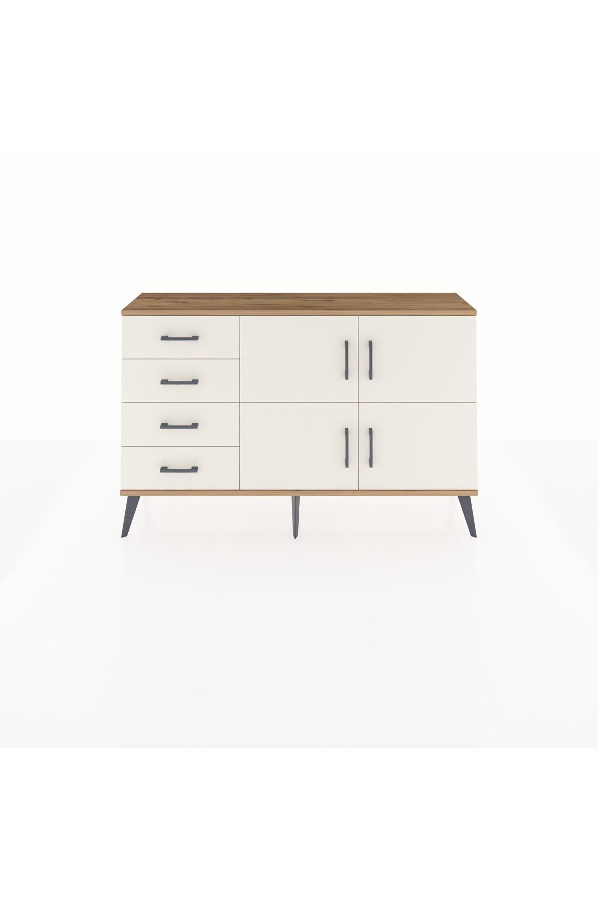 Arges Konsol 2 Raflı 4 Çekmeceli 4 Kapaklı 132x30x83 - S144M032V22A