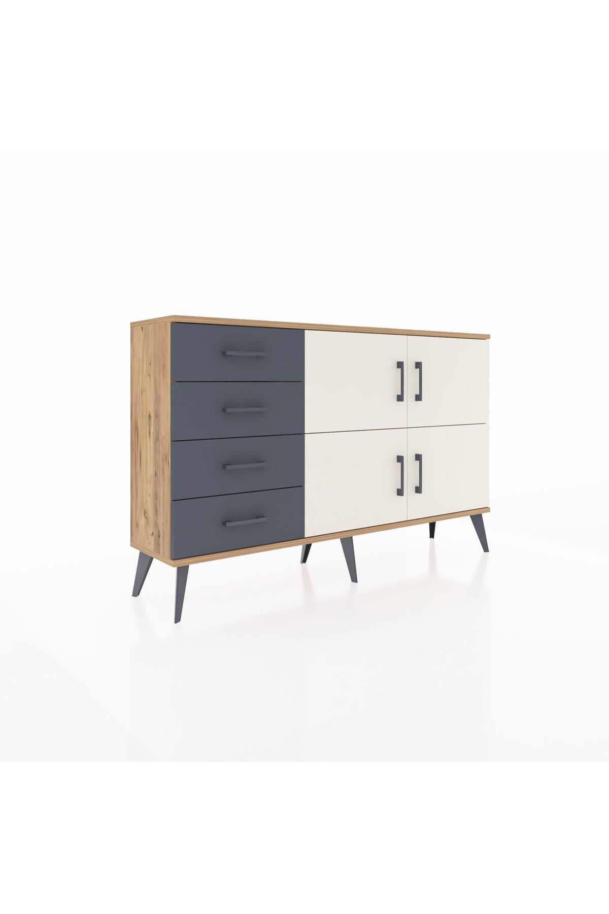 Arges Konsol 2 Raflı 4 Çekmeceli 4 Kapaklı 132x30x83 - S144M032V23A