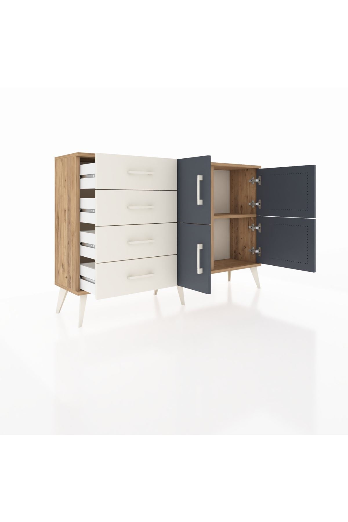 Arges Konsol 2 Raflı 4 Çekmeceli 4 Kapaklı 132x30x83 - S144M032V25A