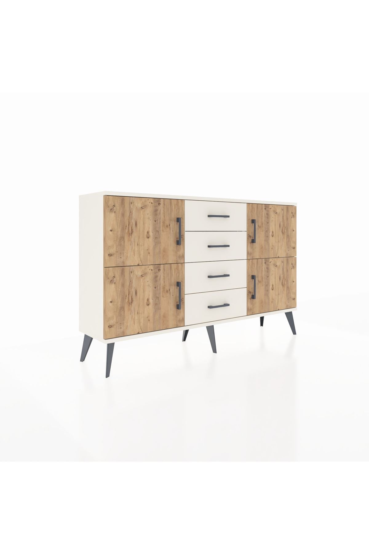 Arges Konsol 2 Raflı 4 Çekmeceli 4 Kapaklı 132x30x83 - S144M033V01A