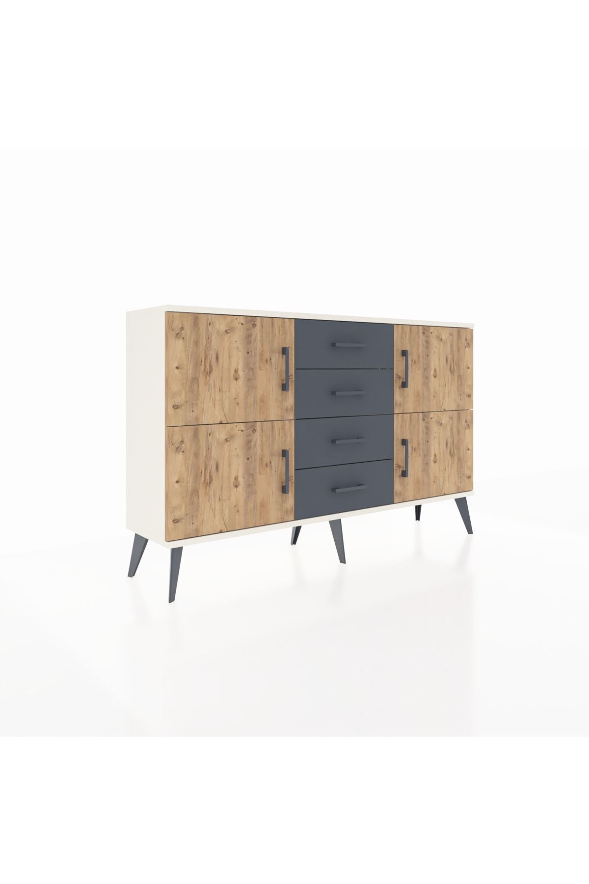 Arges Konsol 2 Raflı 4 Çekmeceli 4 Kapaklı 132x30x83 - S144M033V02A