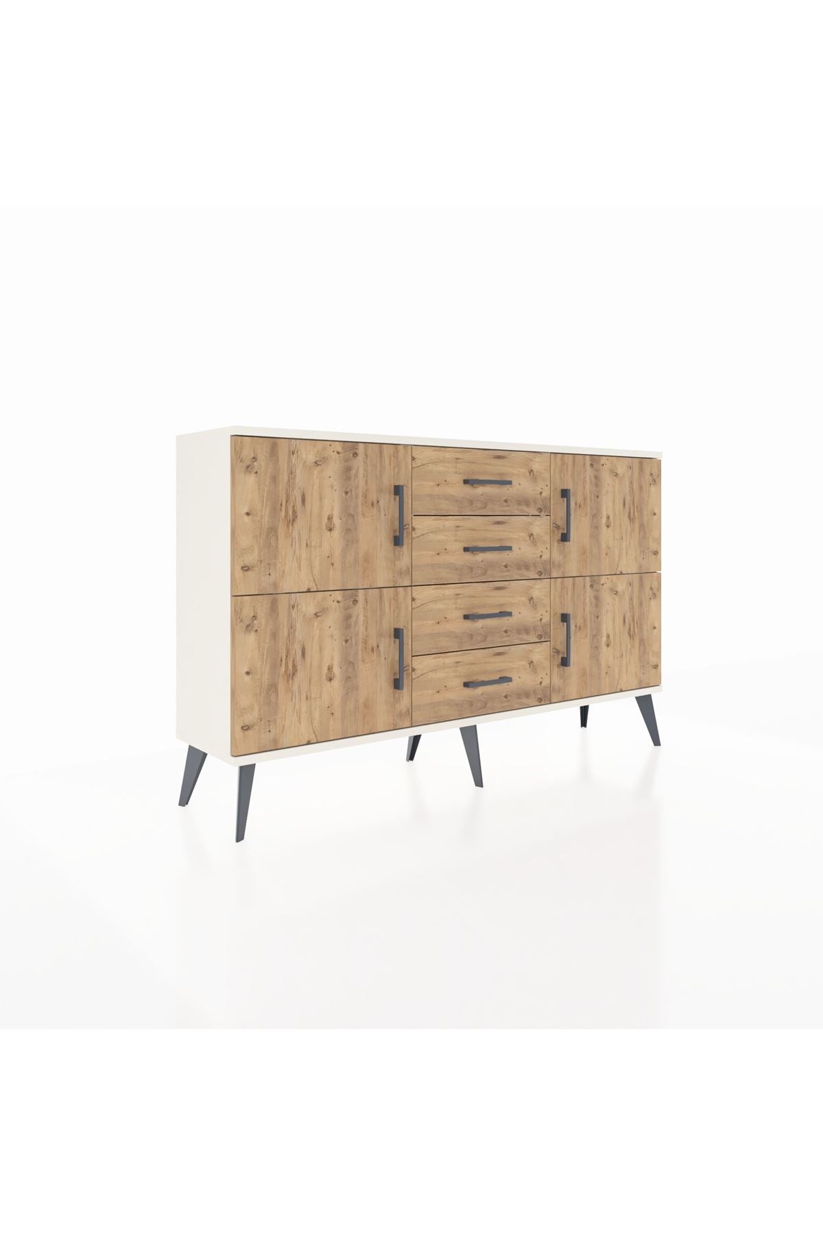 Arges Konsol 2 Raflı 4 Çekmeceli 4 Kapaklı 132x30x83 - S144M033V03A