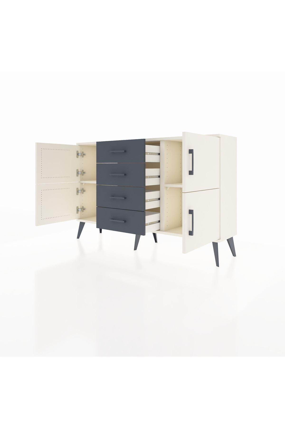Arges Konsol 2 Raflı 4 Çekmeceli 4 Kapaklı 132x30x83 - S144M033V05A