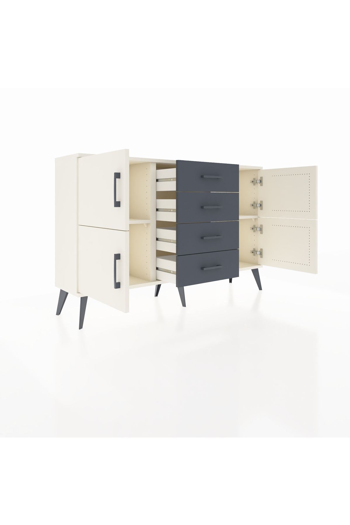 Arges Konsol 2 Raflı 4 Çekmeceli 4 Kapaklı 132x30x83 - S144M033V05A