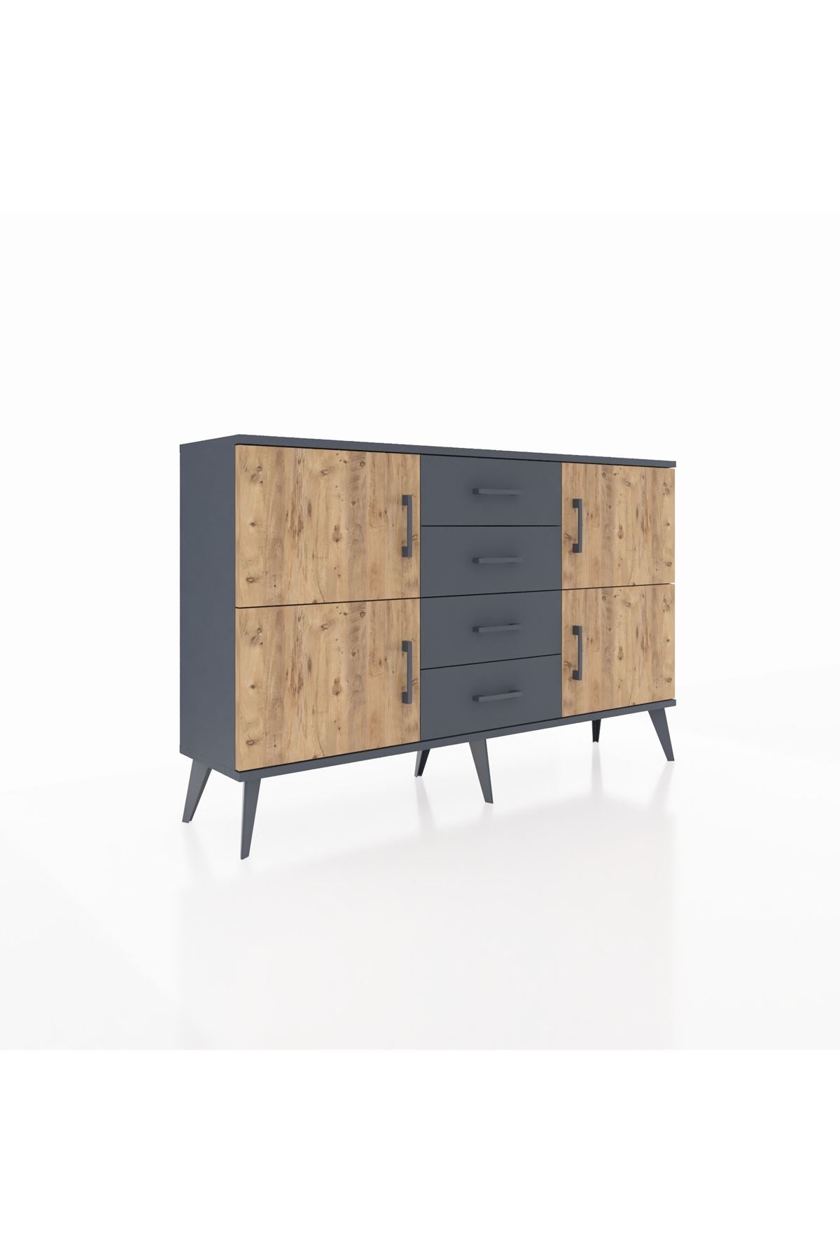 Arges Konsol 2 Raflı 4 Çekmeceli 4 Kapaklı 132x30x83 - S144M033V11A