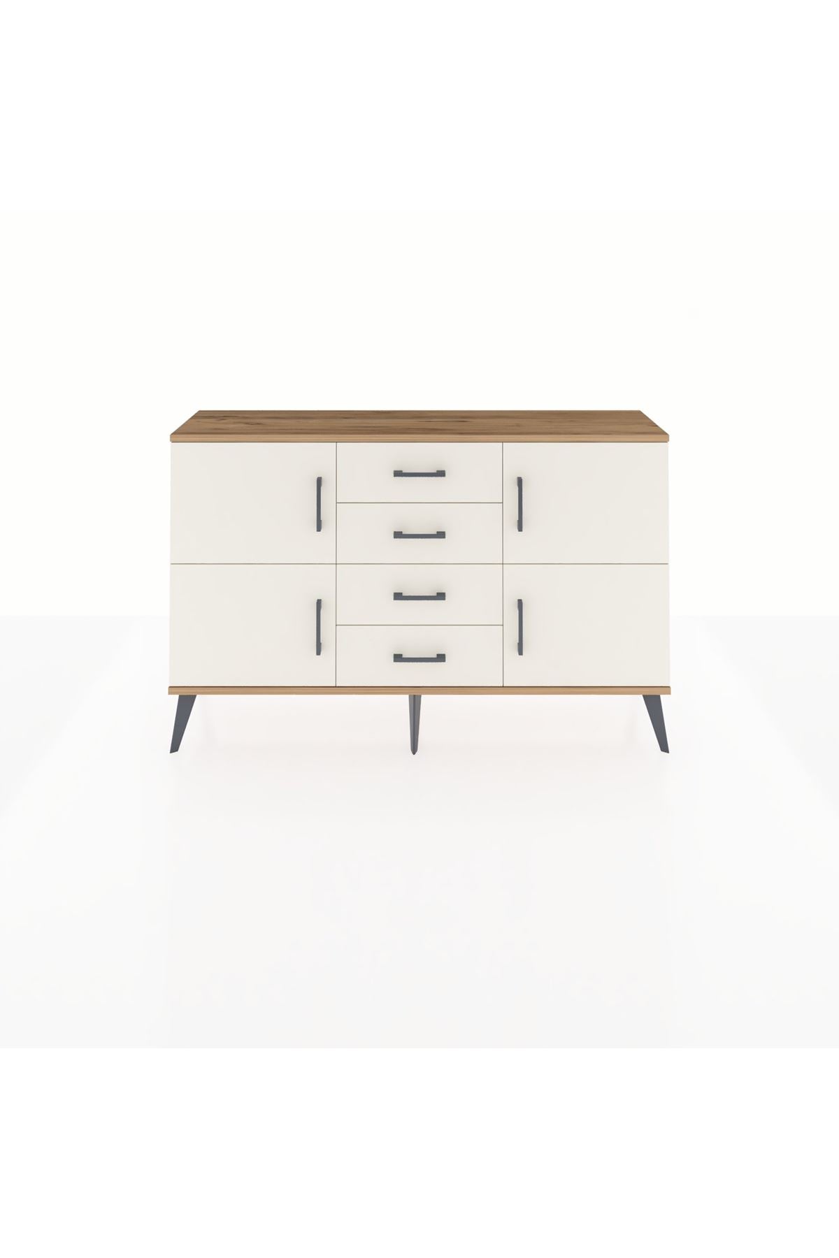 Arges Konsol 2 Raflı 4 Çekmeceli 4 Kapaklı 132x30x83 - S144M033V22A