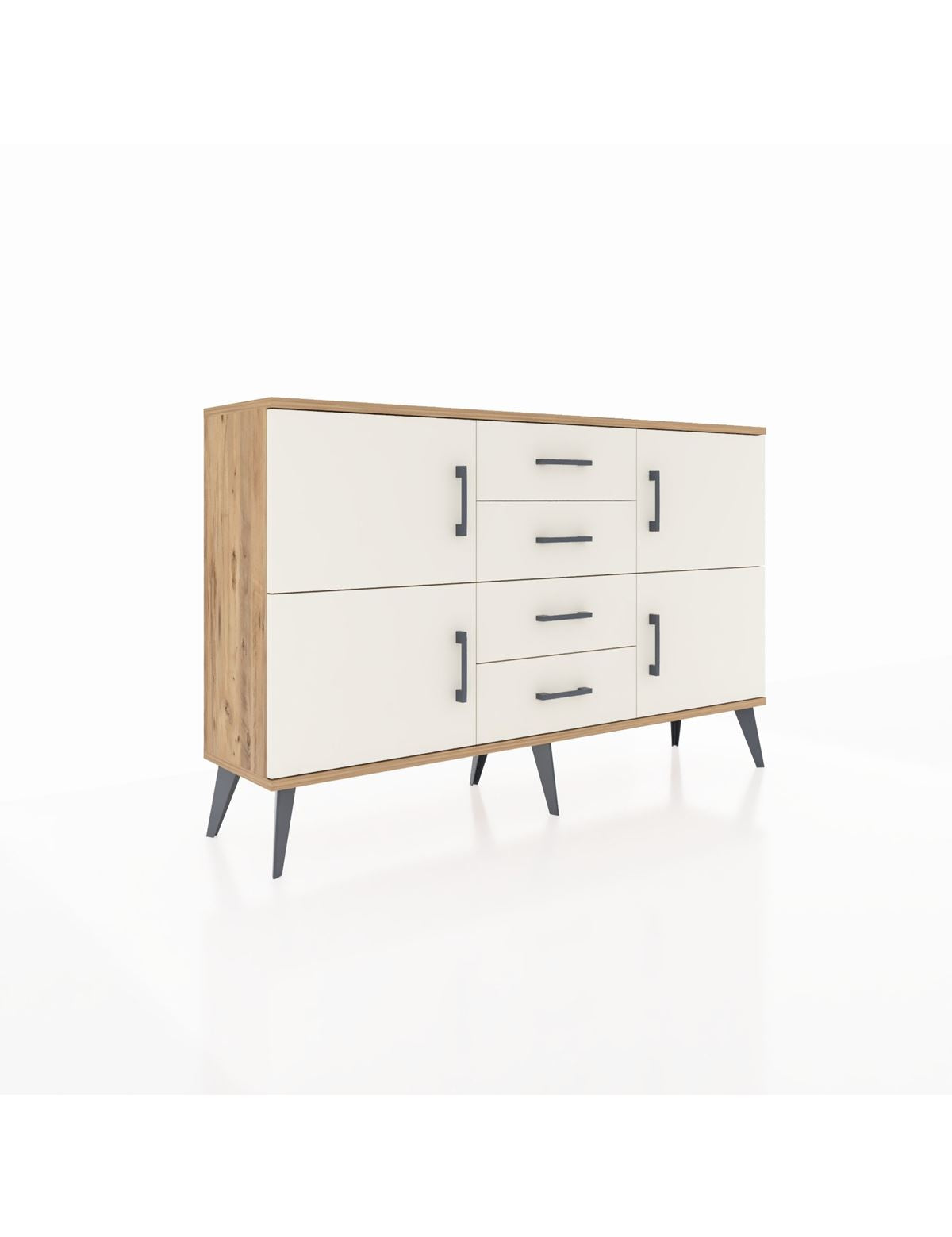 Arges Konsol 2 Raflı 4 Çekmeceli 4 Kapaklı 132x30x83 - S144M033V22A
