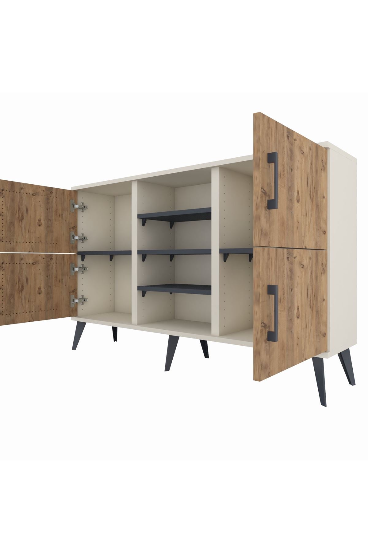 Arges Konsol 5 Raflı 4 Kapaklı 132x30x83 - S144M034V02A