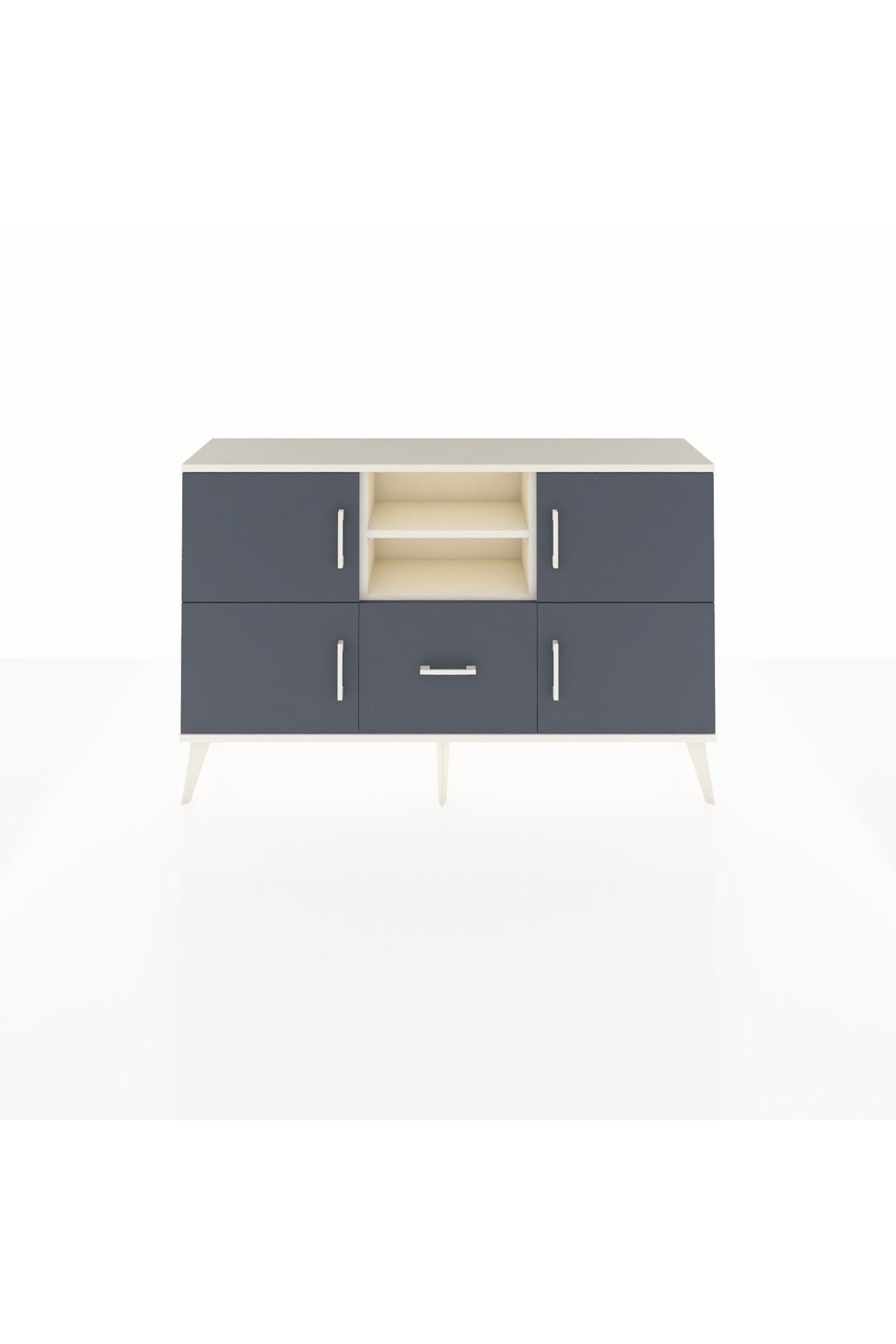 Arges Konsol 4 Raflı Tek Çekmeceli 4 Kapaklı 132x30x83 - S144M035V08A