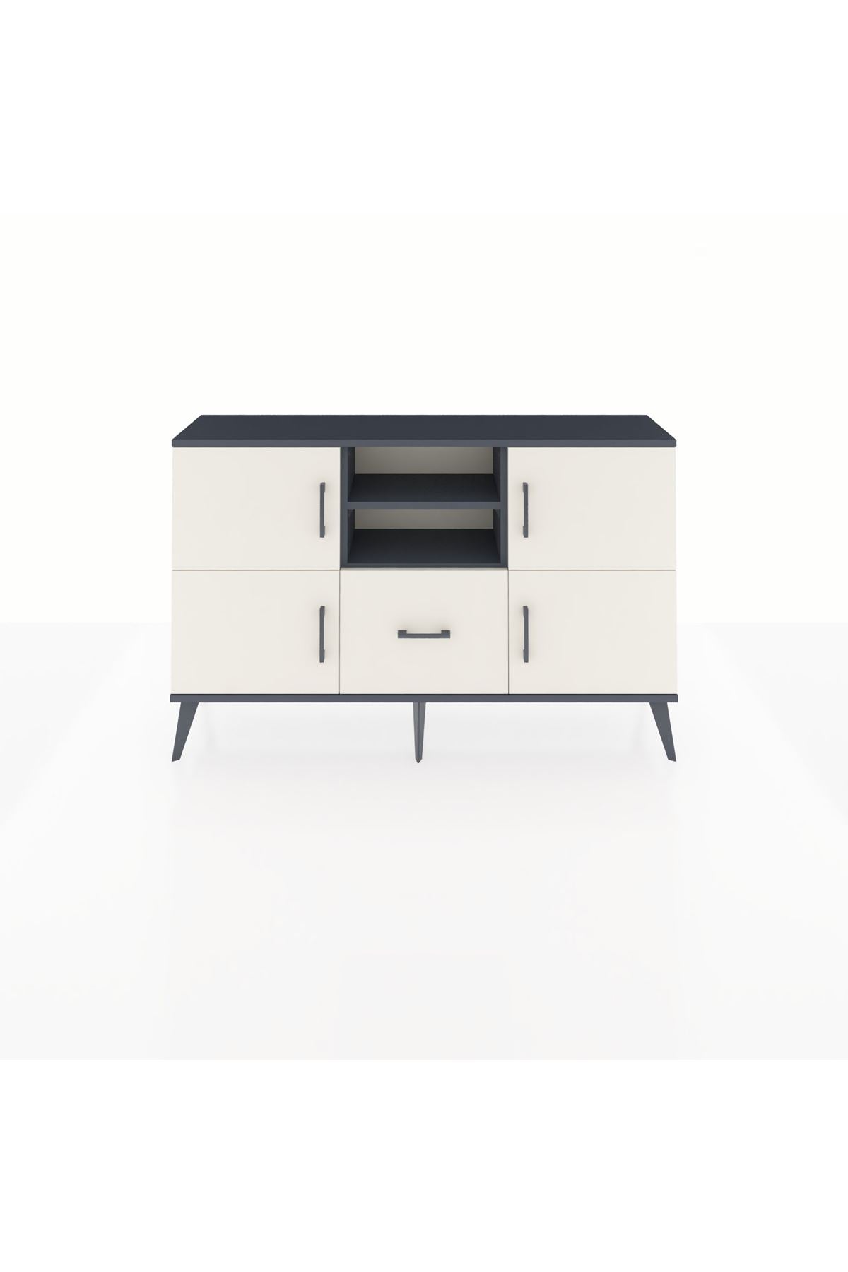 Arges Konsol 4 Raflı Tek Çekmeceli 4 Kapaklı 132x30x83 - S144M035V13A