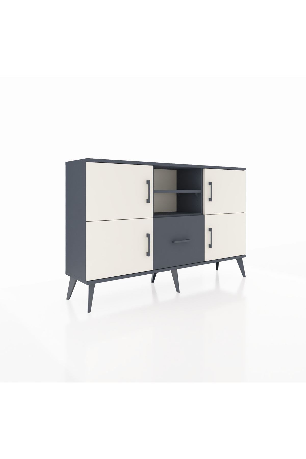 Arges Konsol 4 Raflı Tek Çekmeceli 4 Kapaklı 132x30x83 - S144M035V14A