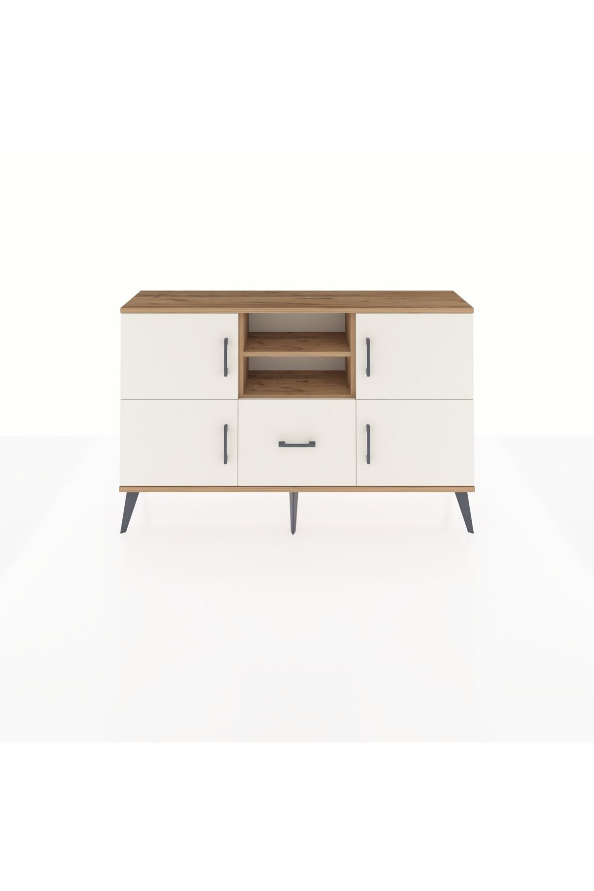 Arges Konsol 4 Raflı Tek Çekmeceli 4 Kapaklı 132x30x83 - S144M035V22A