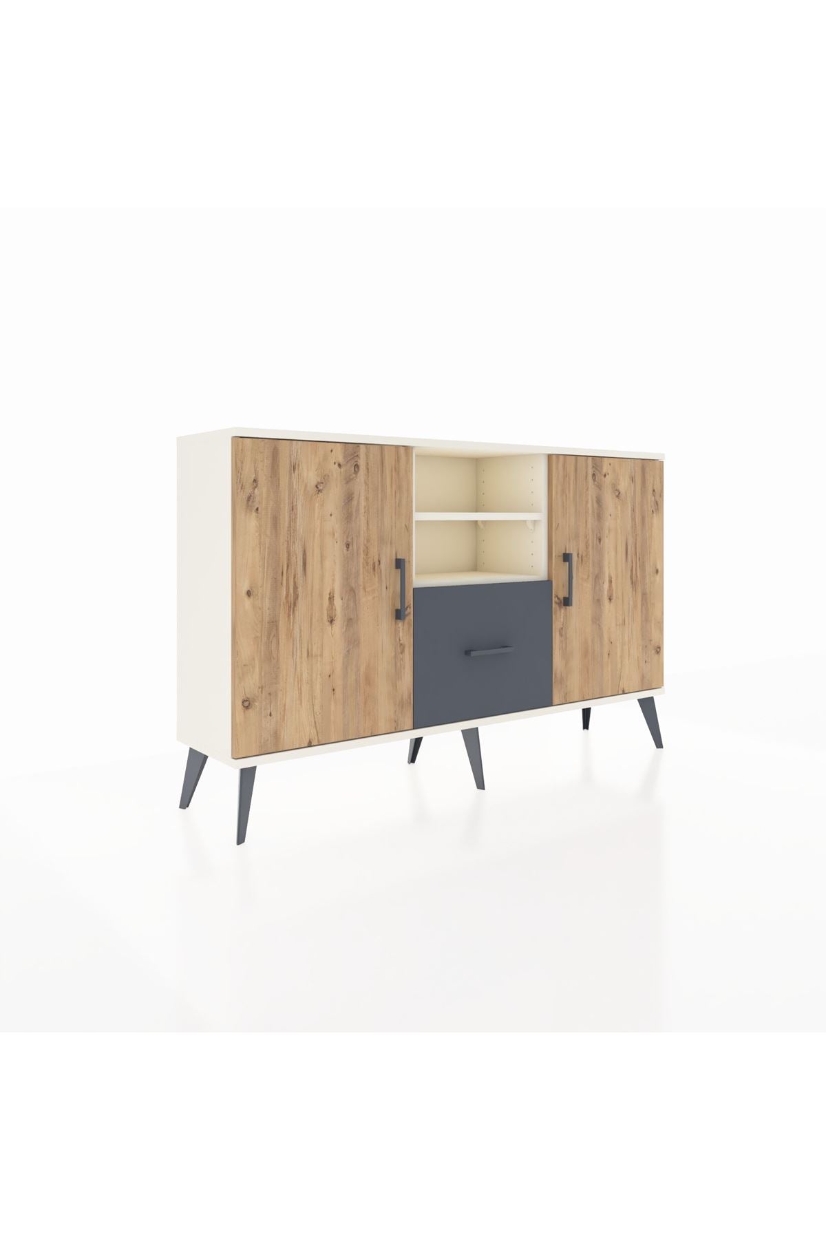 Arges Konsol 4 Raflı Tek Çekmeceli 2 Kapaklı 132x30x83 - S144M036V02A