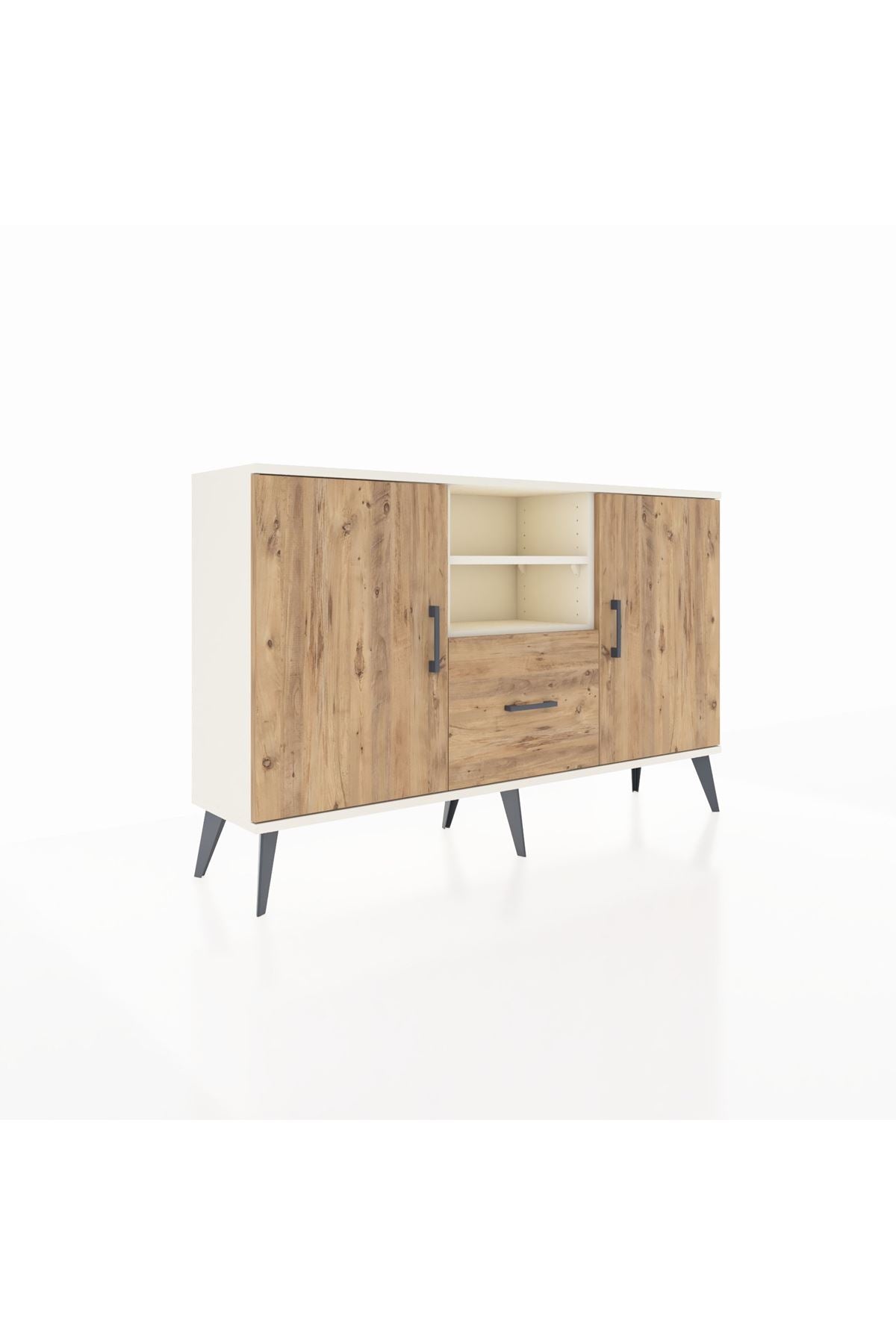 Arges Konsol 4 Raflı Tek Çekmeceli 2 Kapaklı 132x30x83 - S144M036V03A