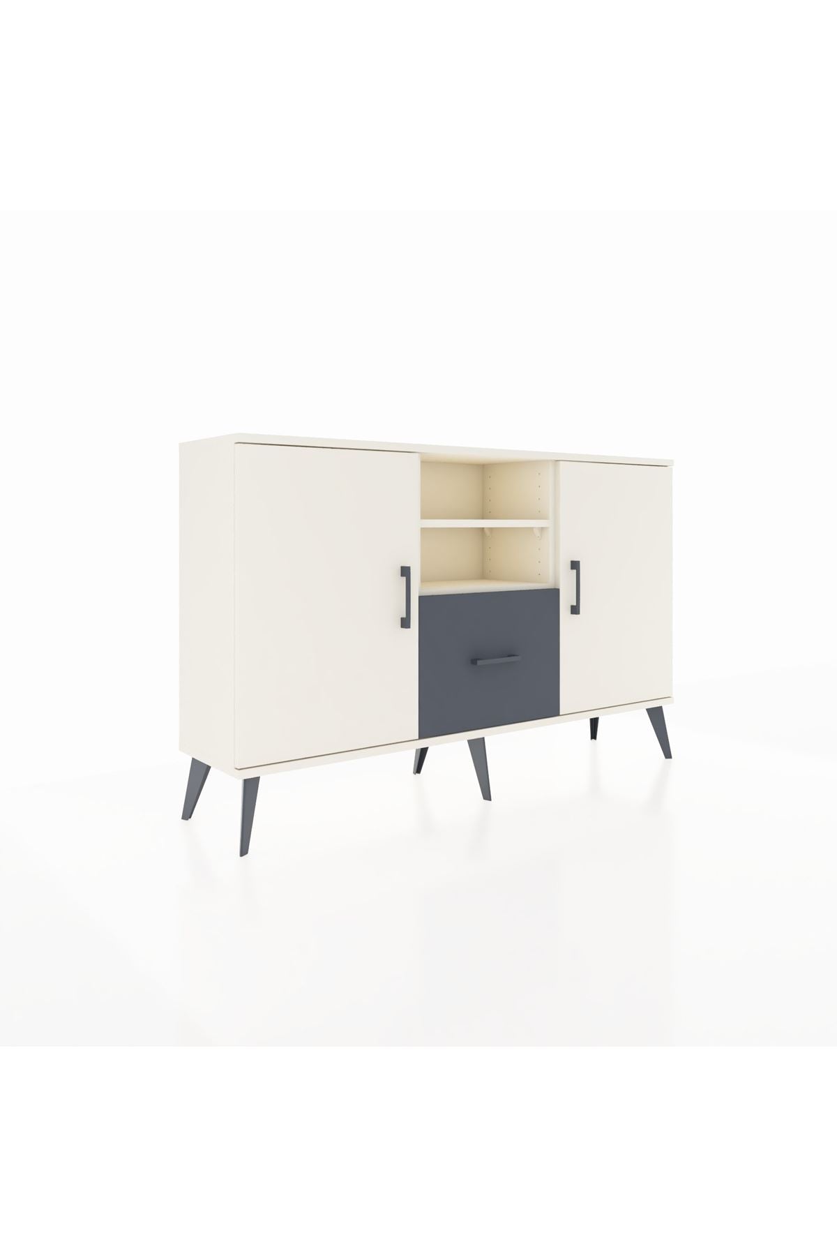 Arges Konsol 4 Raflı Tek Çekmeceli 2 Kapaklı 132x30x83 - S144M036V05A