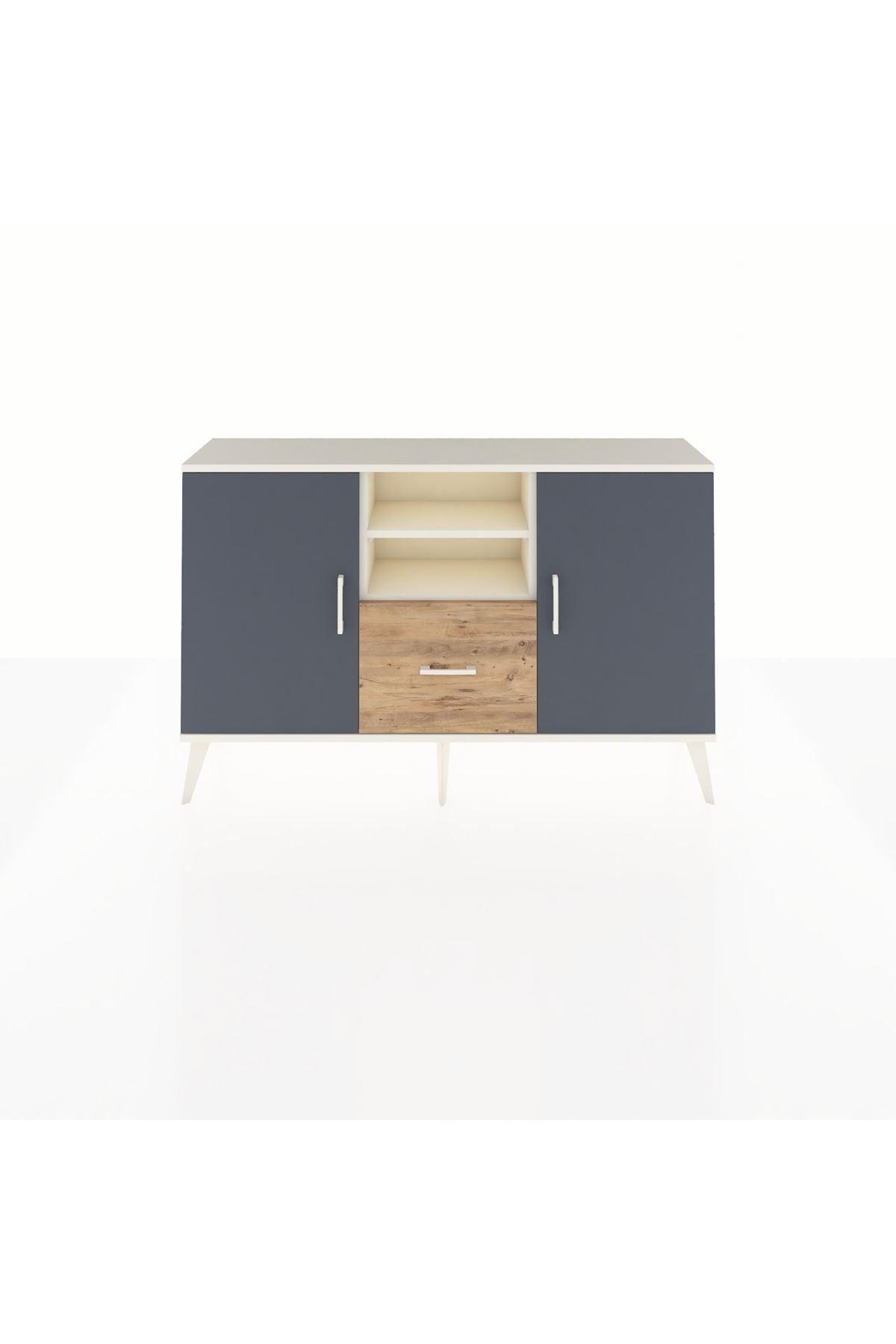 Arges Konsol 4 Raflı Tek Çekmeceli 2 Kapaklı 132x30x83 - S144M036V09A