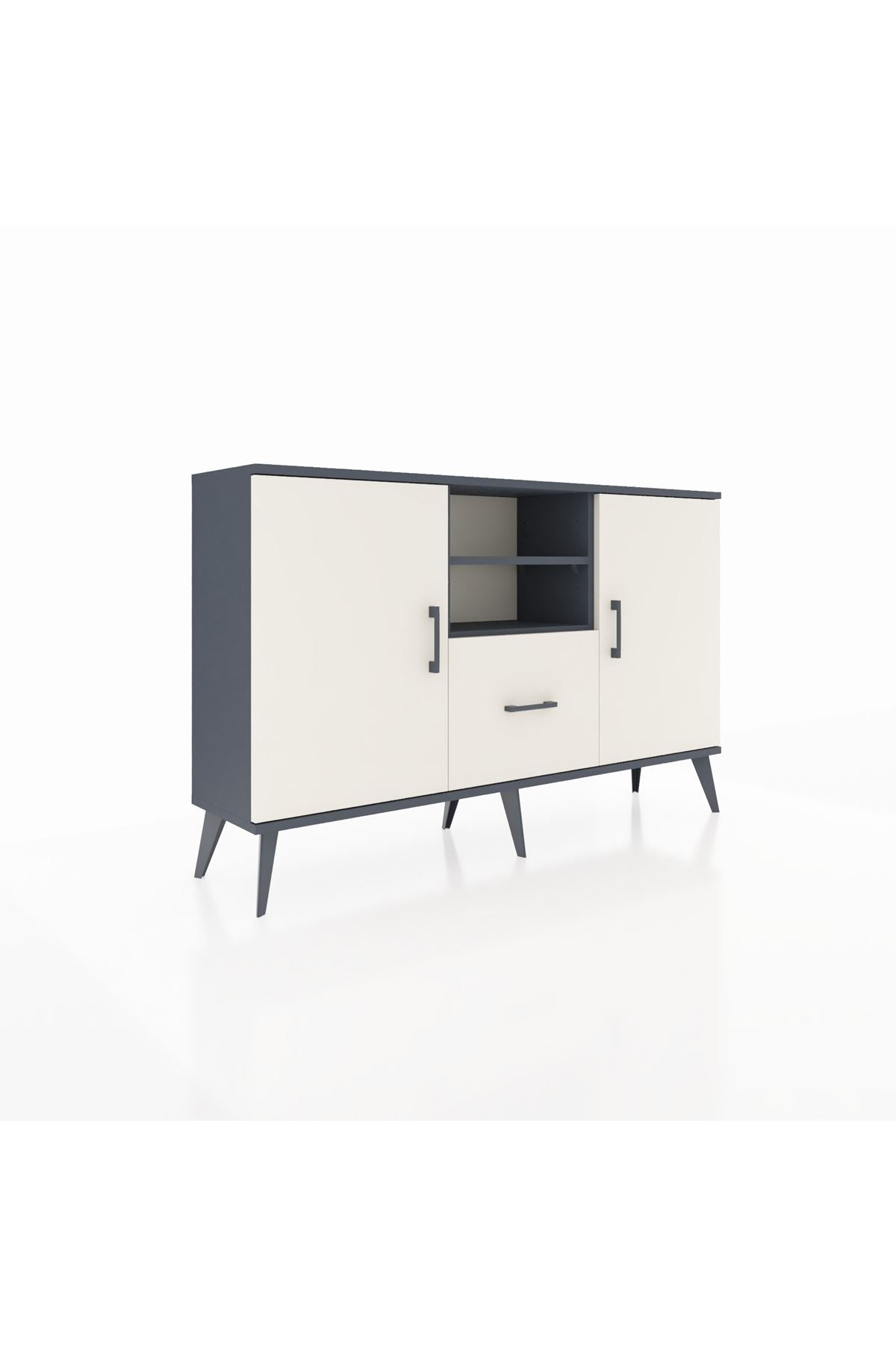 Arges Konsol 4 Raflı Tek Çekmeceli 2 Kapaklı 132x30x83 - S144M036V13A