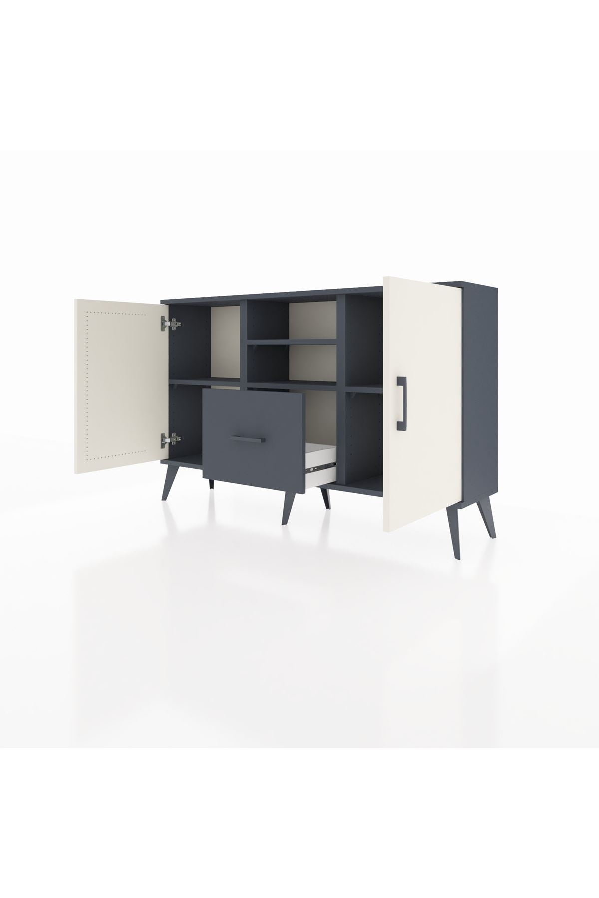 Arges Konsol 4 Raflı Tek Çekmeceli 2 Kapaklı 132x30x83 - S144M036V14A