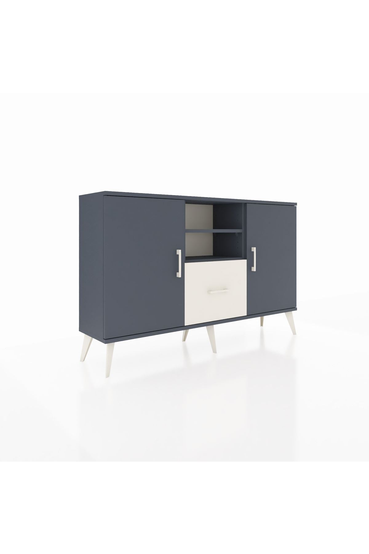 Arges Konsol 4 Raflı Tek Çekmeceli 2 Kapaklı 132x30x83 - S144M036V16A