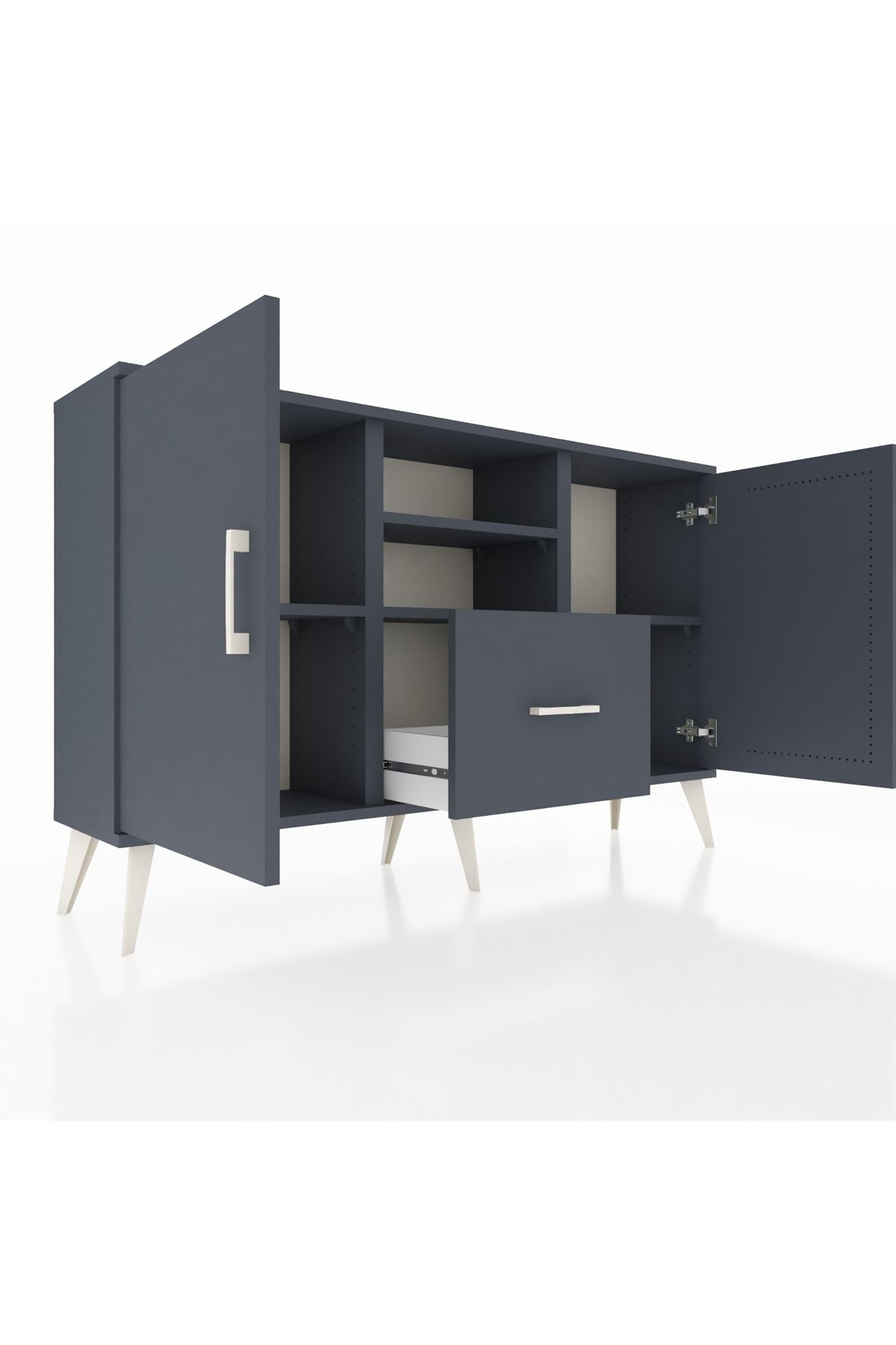 Arges Konsol 4 Raflı Tek Çekmeceli 2 Kapaklı 132x30x83 - S144M036V17A