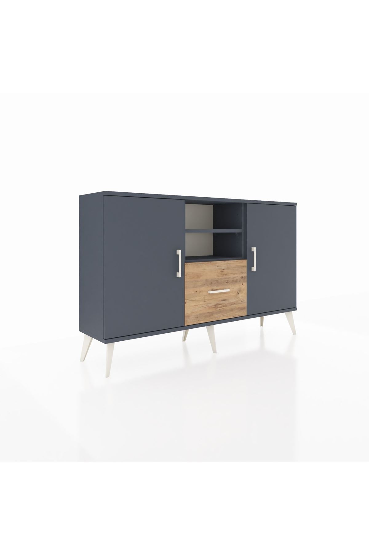 Arges Konsol 4 Raflı Tek Çekmeceli 2 Kapaklı 132x30x83 - S144M036V18A