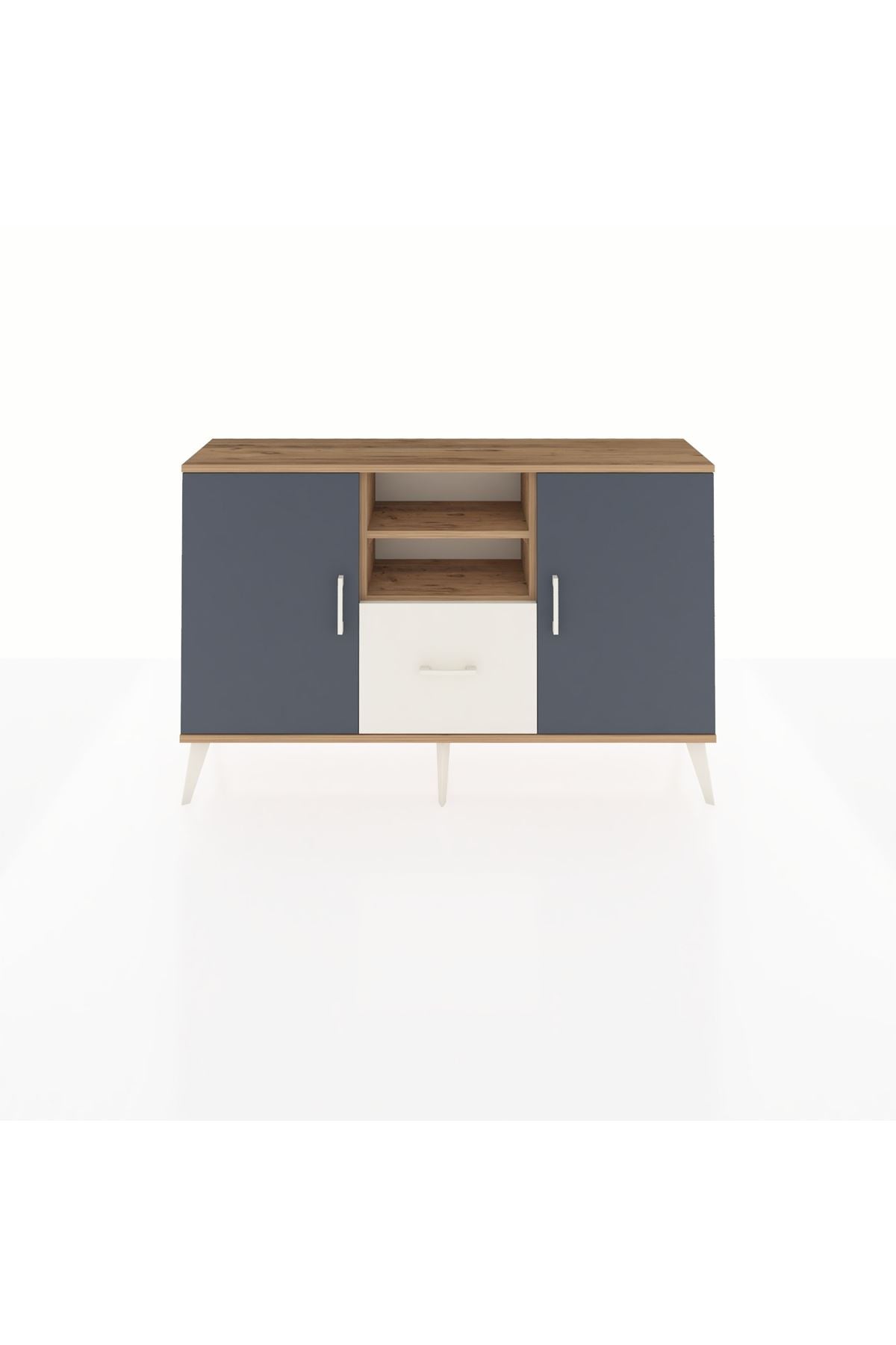 Arges Konsol 4 Raflı Tek Çekmeceli 2 Kapaklı 132x30x83 - S144M036V25A