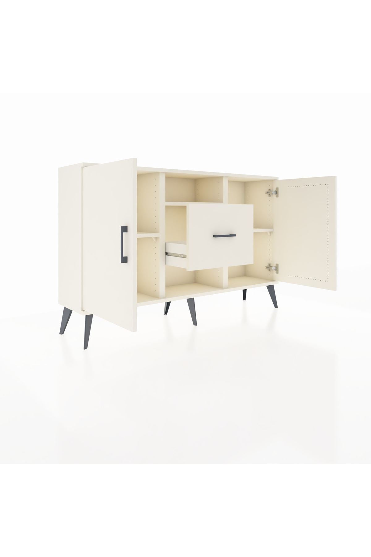 Arges Konsol 3 Raflı Tek Çekmeceli 2 Kapaklı 132x30x83 - S144M037V04A
