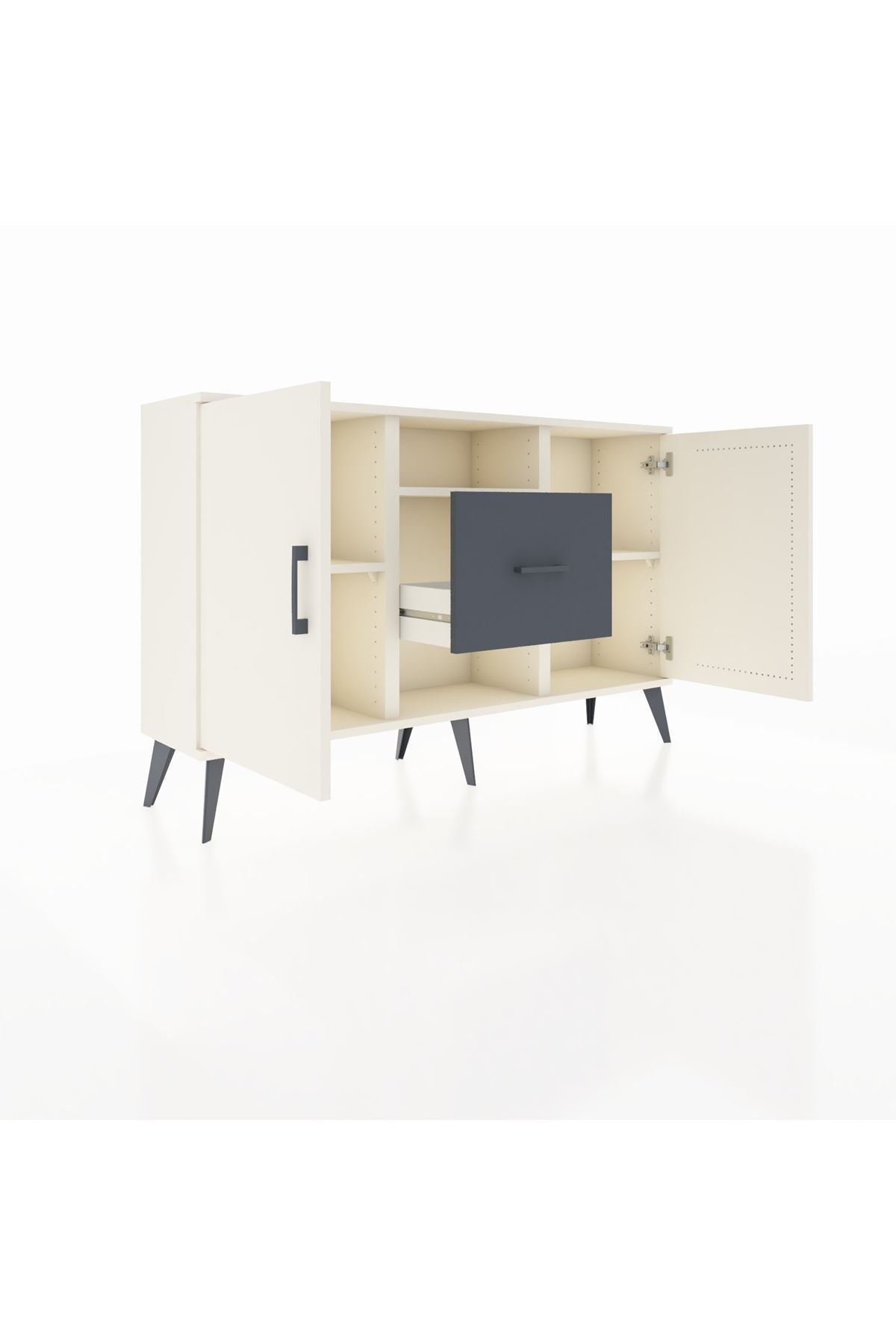 Arges Konsol 3 Raflı Tek Çekmeceli 2 Kapaklı 132x30x83 - S144M037V05A