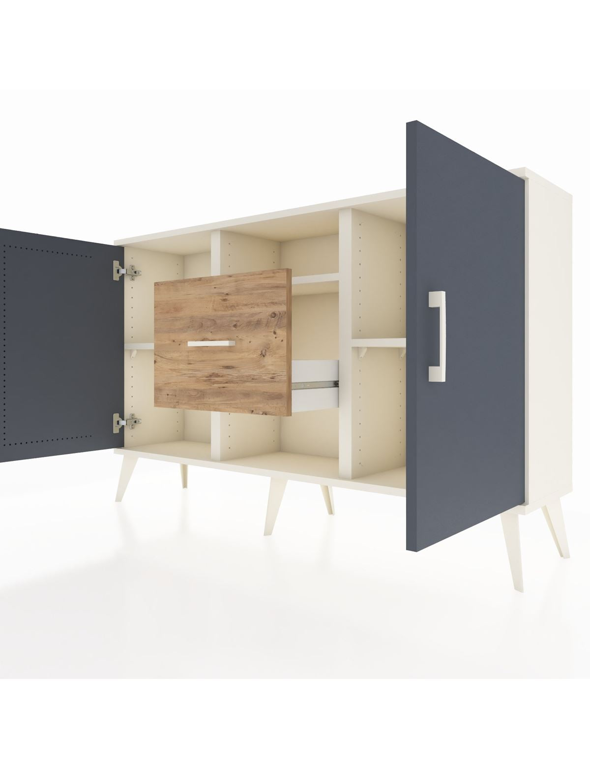 Arges Konsol 3 Raflı Tek Çekmeceli 2 Kapaklı 132x30x83 - S144M037V09A