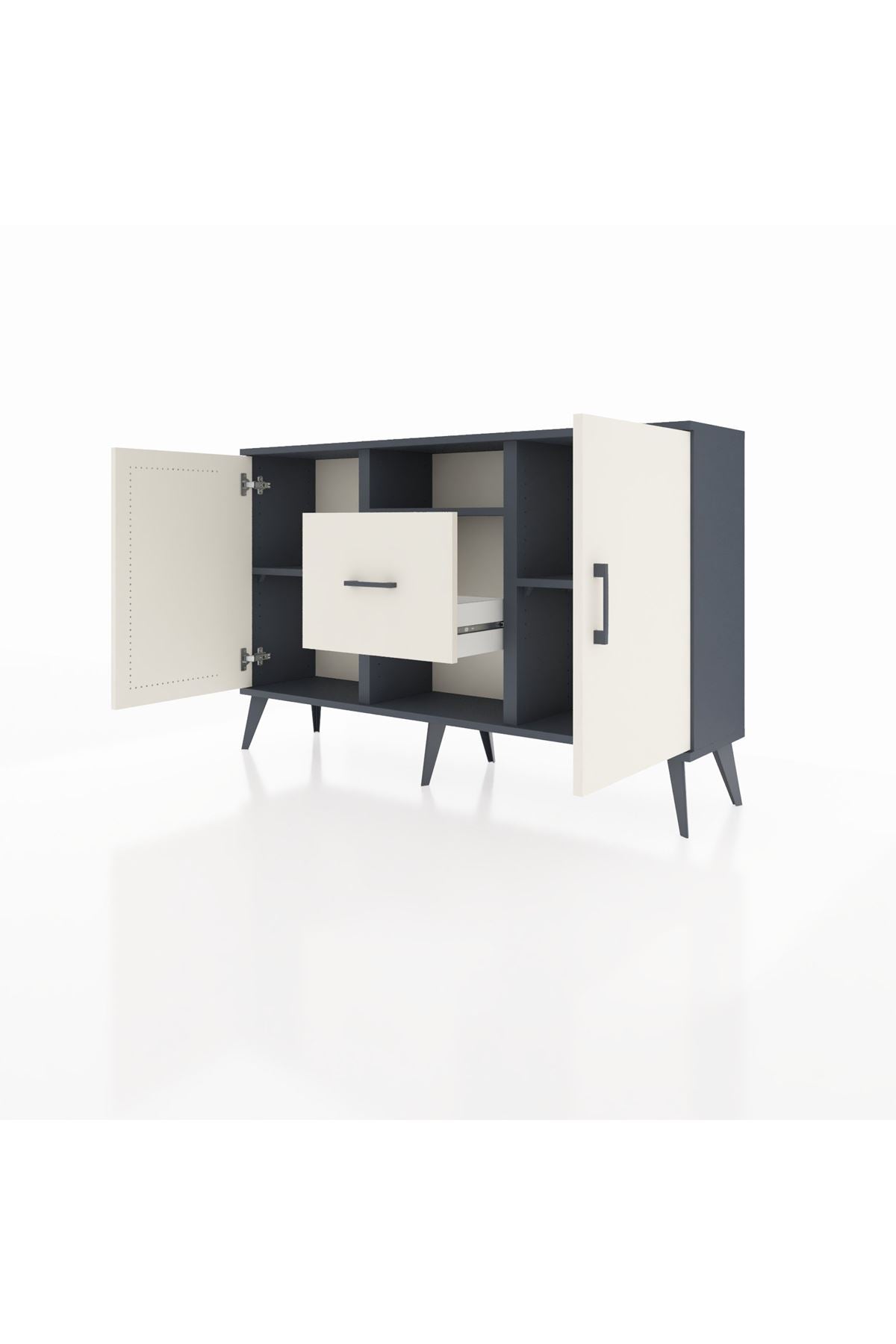 Arges Konsol 3 Raflı Tek Çekmeceli 2 Kapaklı 132x30x83 - S144M037V13A