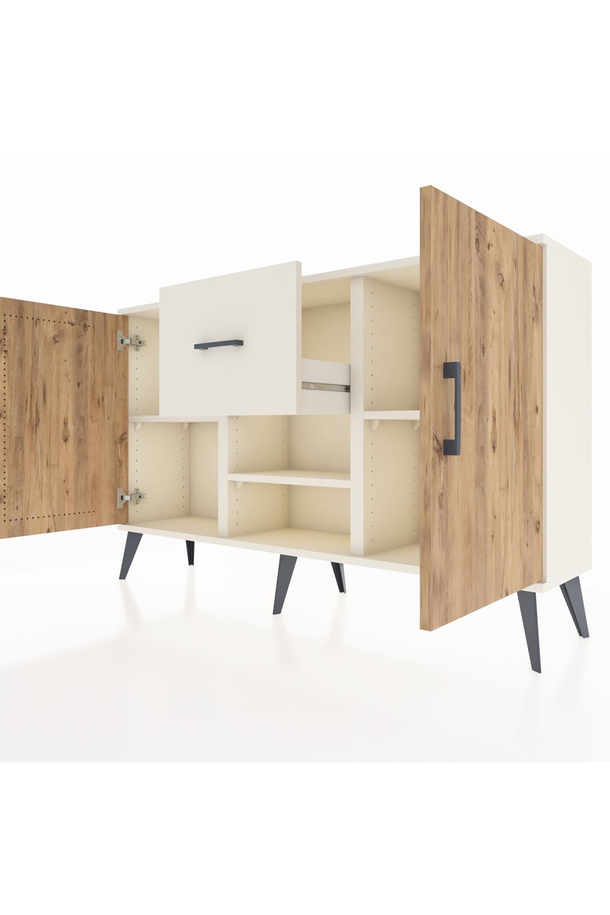 Arges Konsol 3 Raflı Tek Çekmeceli 2 Kapaklı 132x30x83 - S144M038V01A