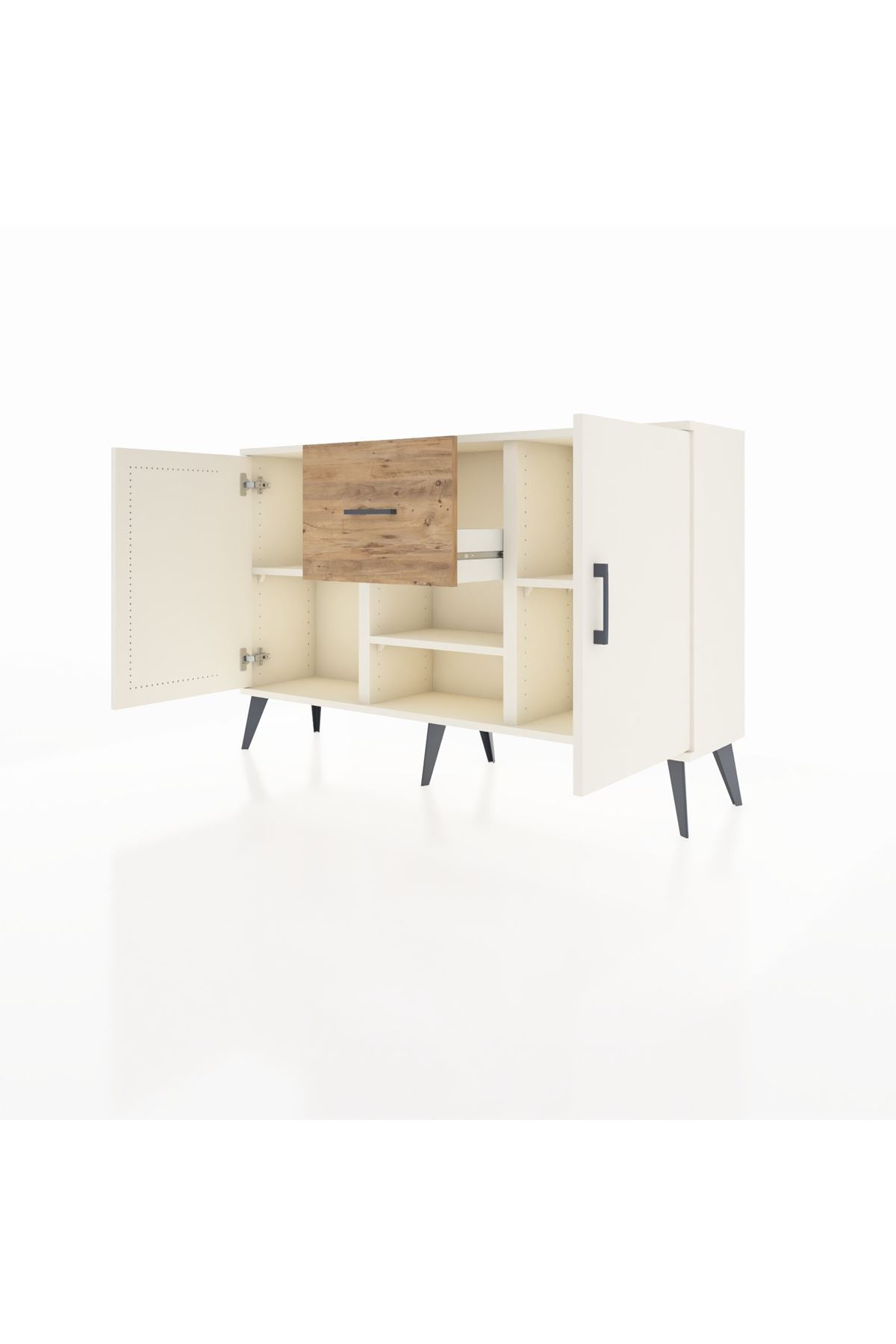 Arges Konsol 3 Raflı Tek Çekmeceli 2 Kapaklı 132x30x83 - S144M038V06A