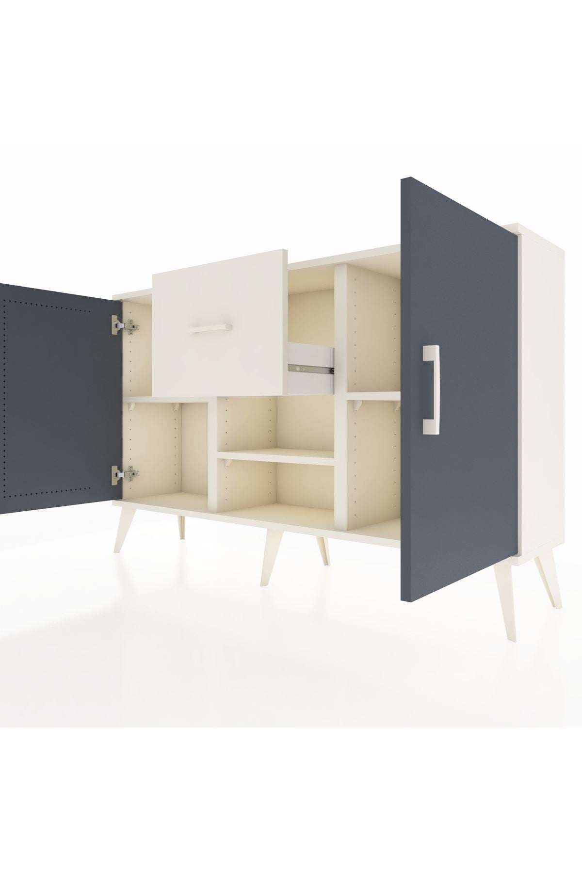 Arges Konsol 3 Raflı Tek Çekmeceli 2 Kapaklı 132x30x83 - S144M038V07A