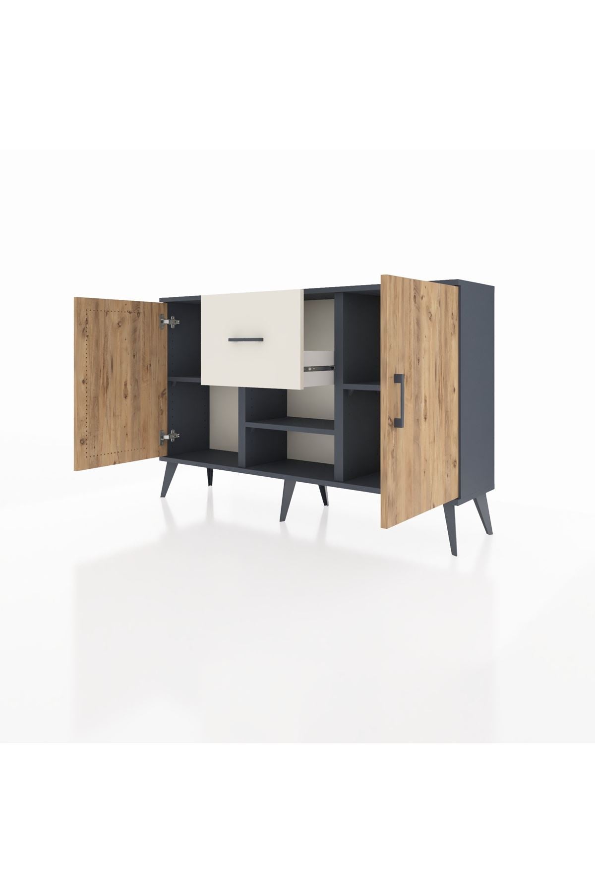 Arges Konsol 3 Raflı Tek Çekmeceli 2 Kapaklı 132x30x83 - S144M038V10A