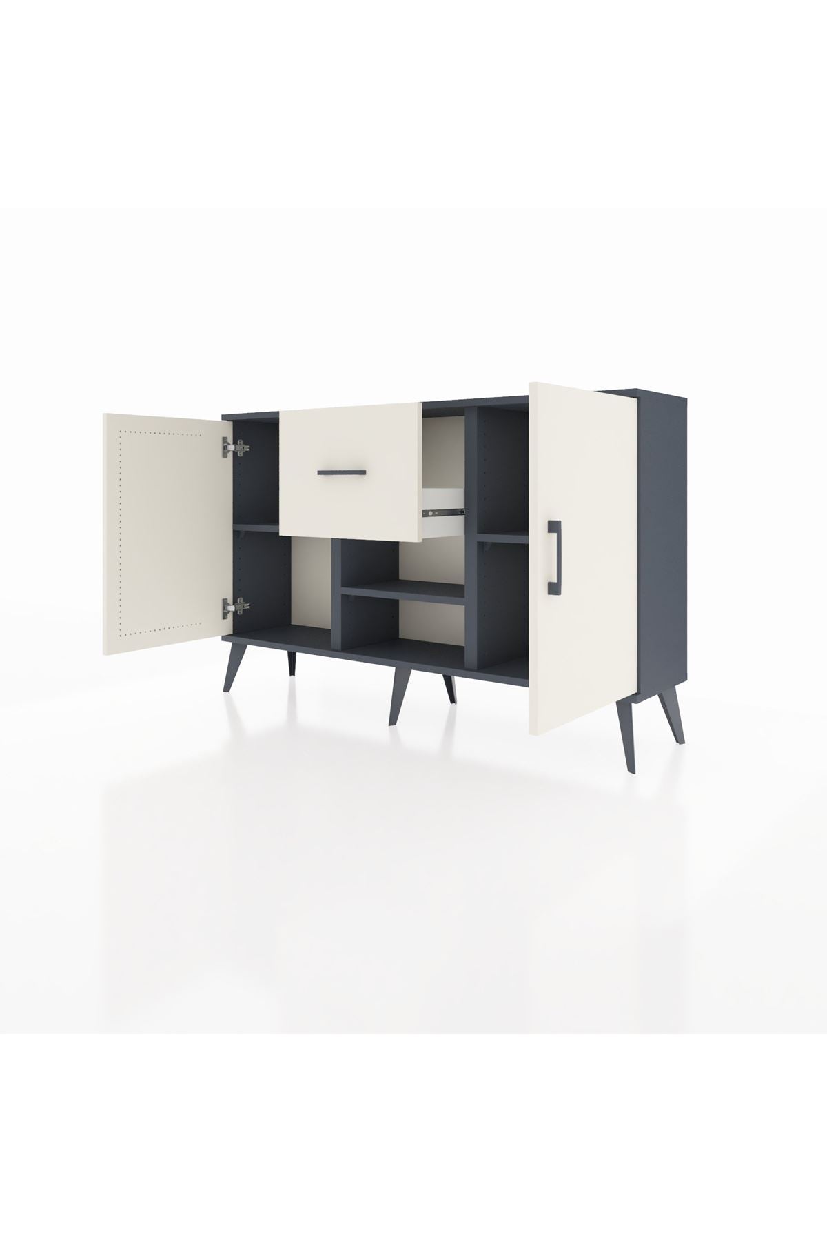 Arges Konsol 3 Raflı Tek Çekmeceli 2 Kapaklı 132x30x83 - S144M038V13A