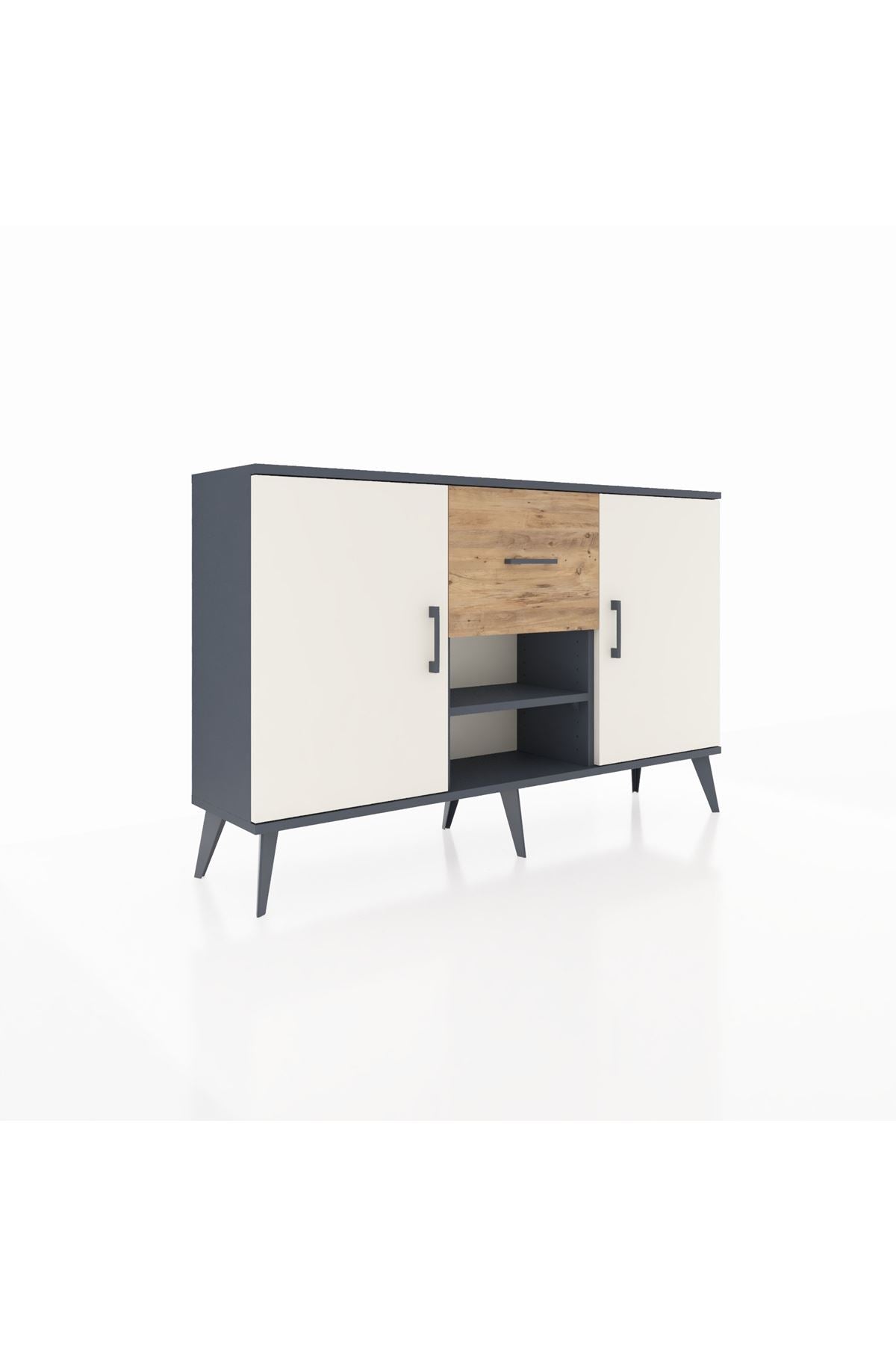 Arges Konsol 3 Raflı Tek Çekmeceli 2 Kapaklı 132x30x83 - S144M038V15A
