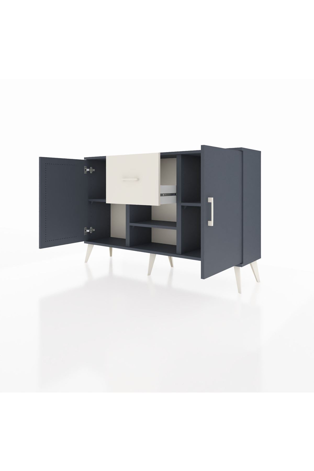 Arges Konsol 3 Raflı Tek Çekmeceli 2 Kapaklı 132x30x83 - S144M038V16A