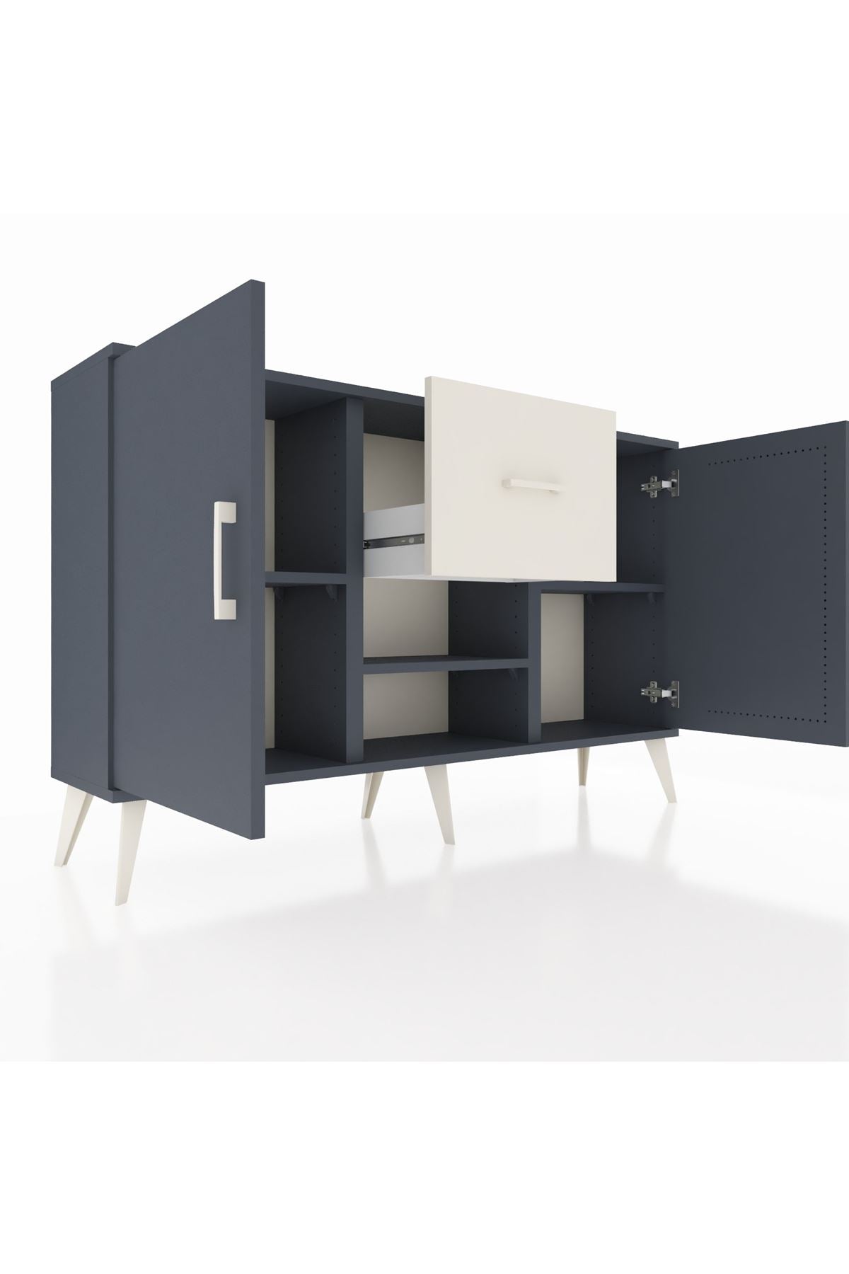 Arges Konsol 3 Raflı Tek Çekmeceli 2 Kapaklı 132x30x83 - S144M038V16A