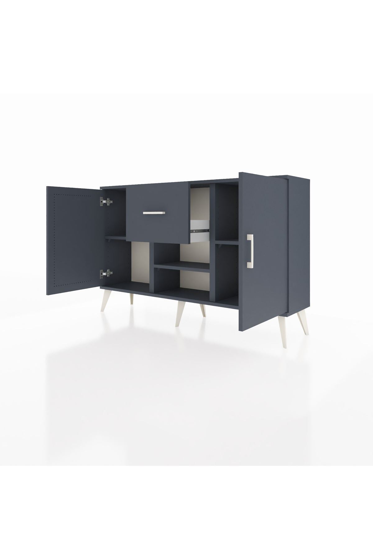 Arges Konsol 3 Raflı Tek Çekmeceli 2 Kapaklı 132x30x83 - S144M038V17A