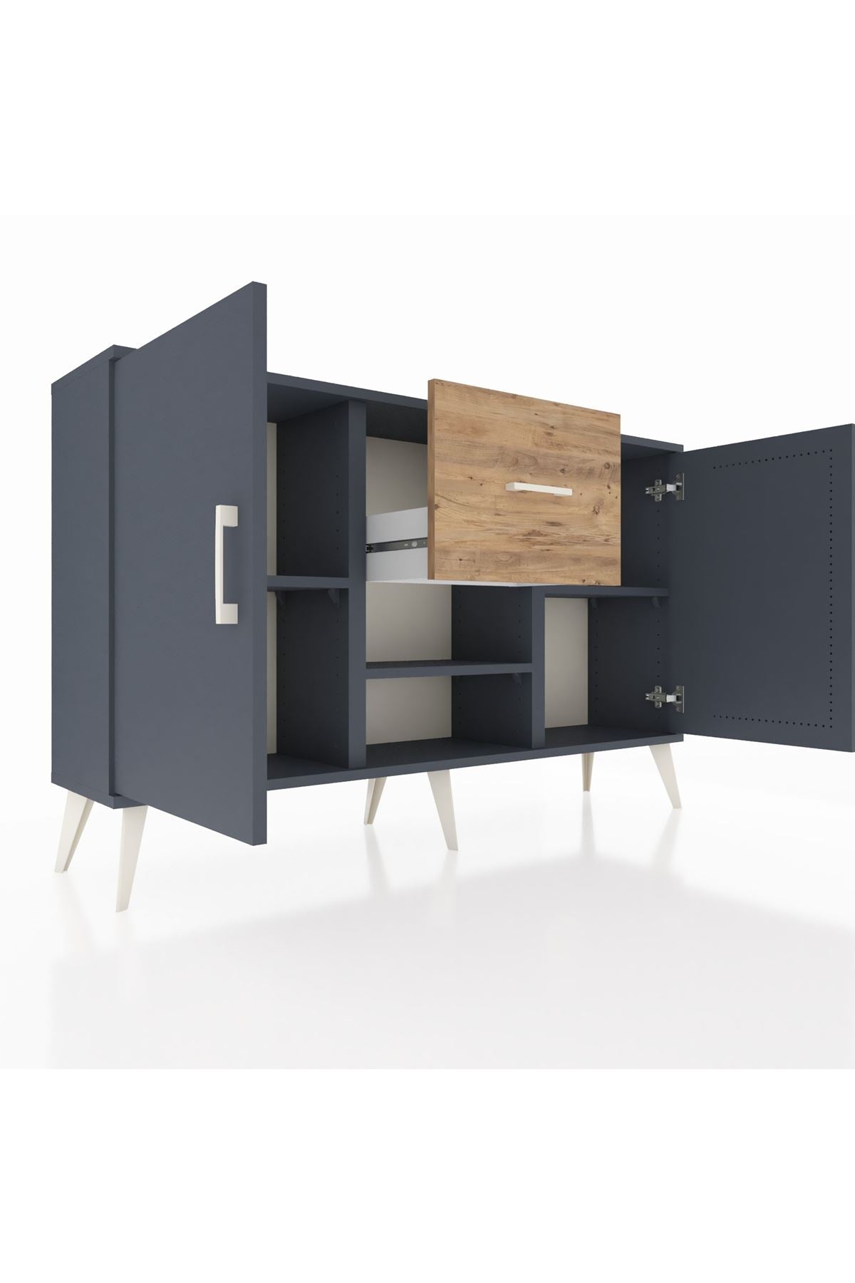 Arges Konsol 3 Raflı Tek Çekmeceli 2 Kapaklı 132x30x83 - S144M038V18A