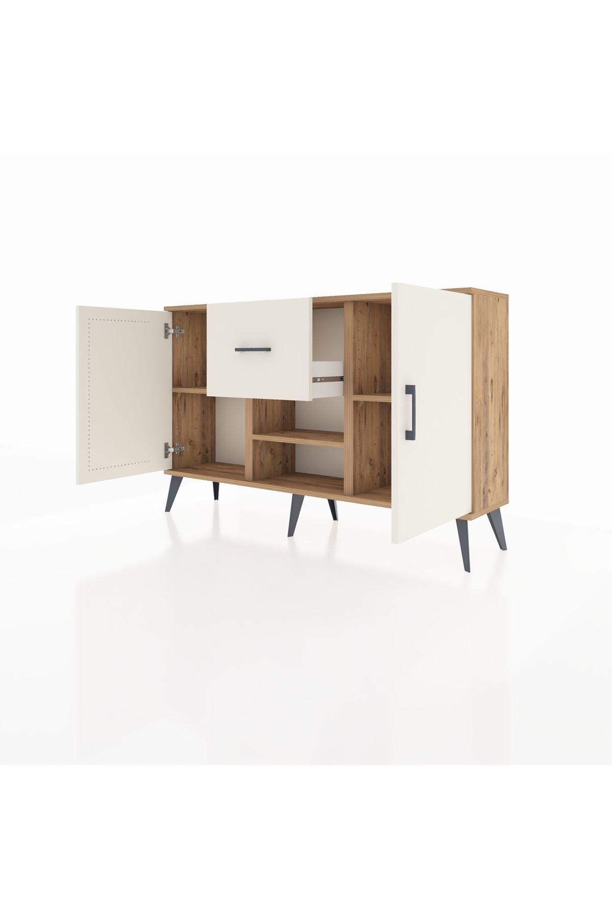 Arges Konsol 3 Raflı Tek Çekmeceli 2 Kapaklı 132x30x83 - S144M038V22A