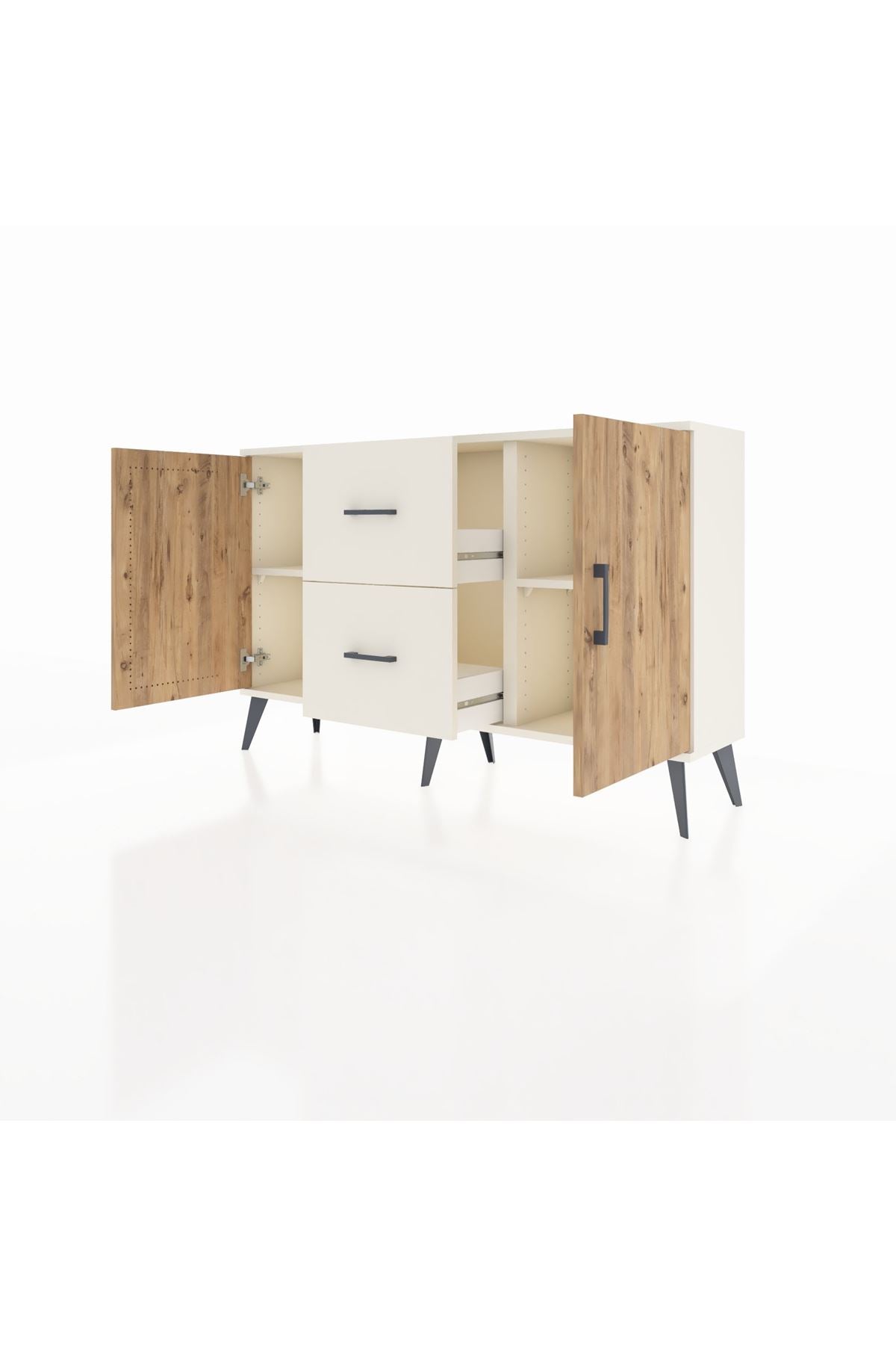 Arges Konsol 2 Raflı 2 Çekmeceli 2 Kapaklı 132x30x83 - S144M039V01A