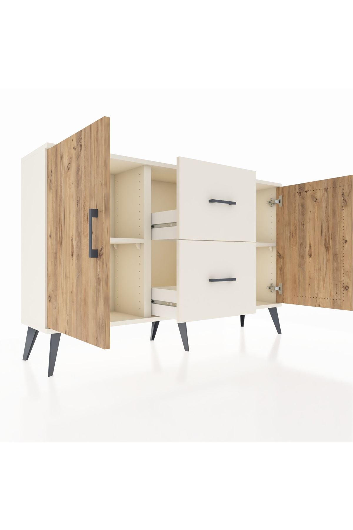 Arges Konsol 2 Raflı 2 Çekmeceli 2 Kapaklı 132x30x83 - S144M039V01A